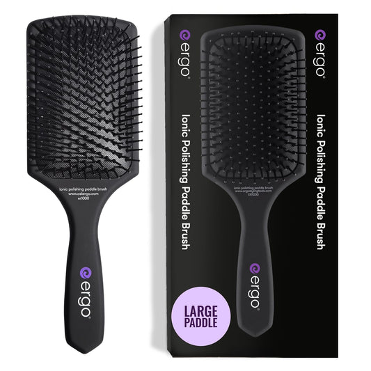 Dark Slate Gray ERGO Ionic Paddle Hair Brush – Large Polishing Brush for Long-Lasting Shine, Detangling Brush for Wet & Dry Hair Care, Hair Styling Tool for Blow Drying (ER1000)