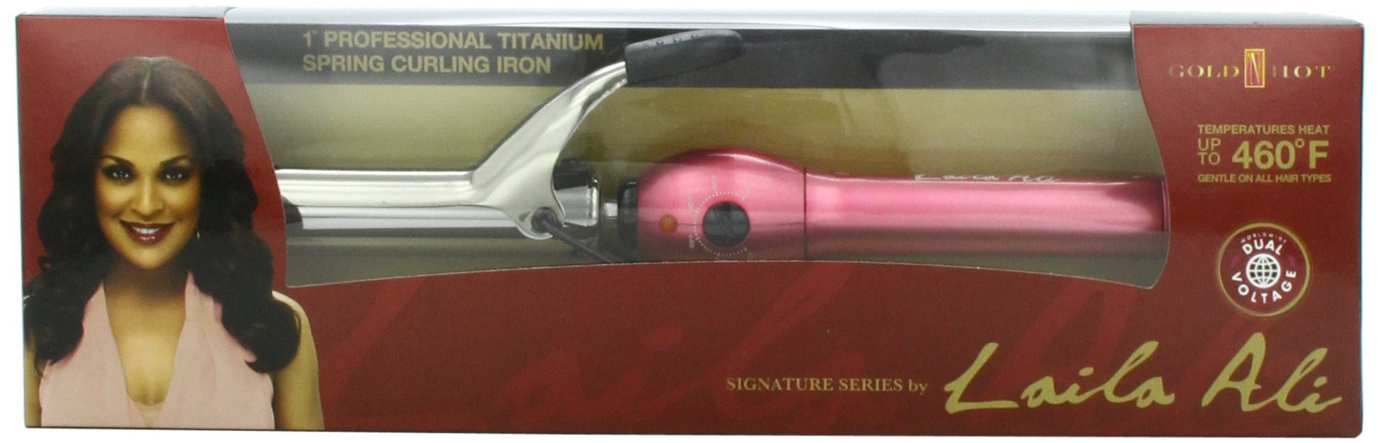 Saddle Brown Gold 'N Hot Signature Series Laila Ali Titanium Barrel Curling Iron, 1 Inch