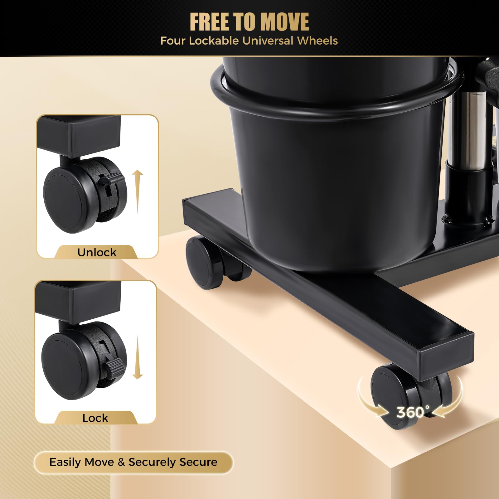 Black Portable Shampoo Bowl with 2 Buckets, 3.4-4.6FT Adjustable Height Double Bucket, Rolling Portable Shampoo Sink with Wheels for Barbershop Salon Home Spa Barber Shop Beauty Salon Elderly