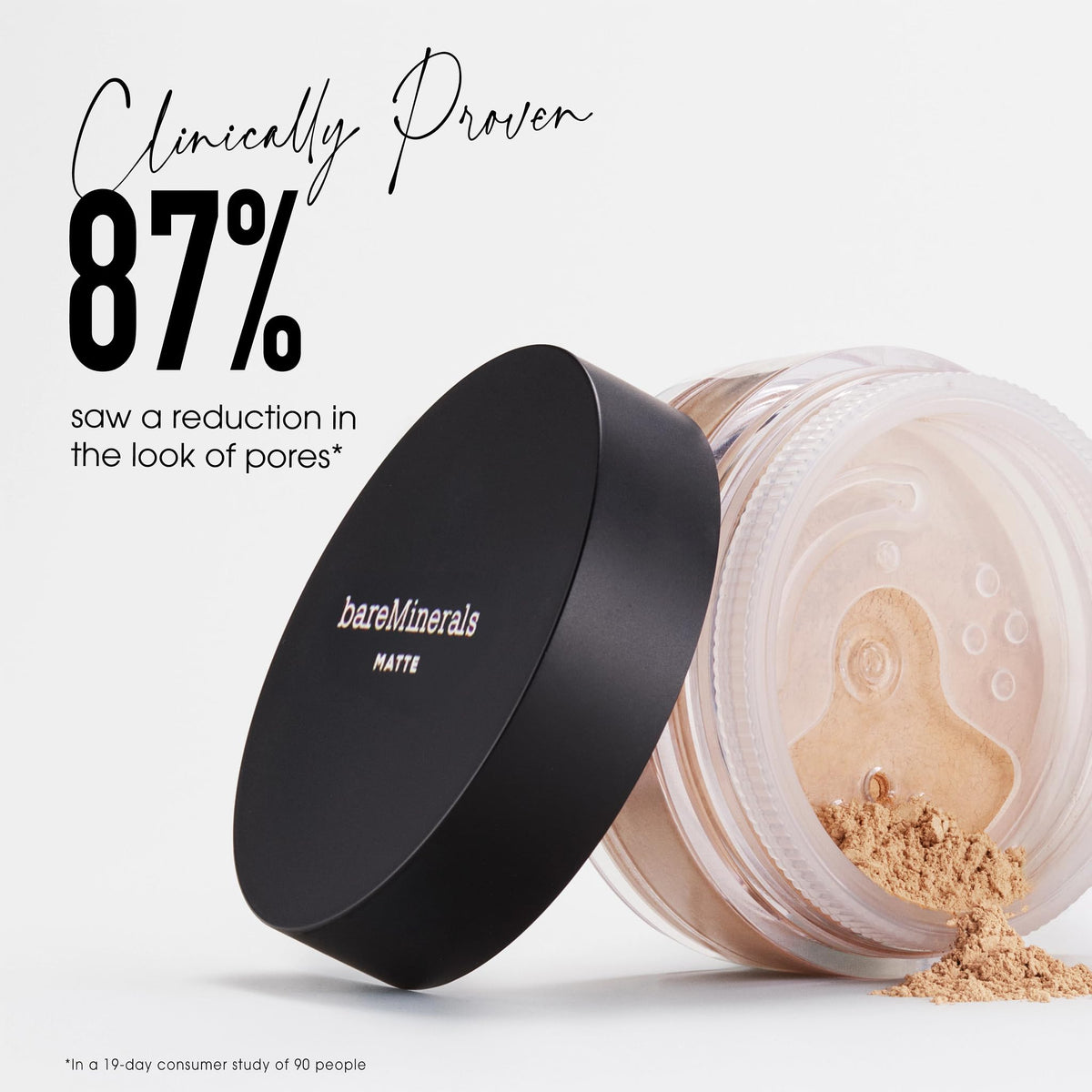 White Smoke Original Matte Loose Mineral Foundation SPF 15, 19 Tan, Vegan, Cruelty-Free & Dermatologist-Tested