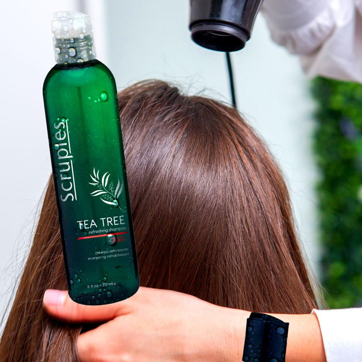 White Smoke Scruples Tea Tree Shampoo - Refreshing Hair Shampoo with Hydrolyzed Wheat Protein & Silk to Strengthen, Soften and Moisturize - Fights Off Chemical Build Up for a Clean Healthy Scalp (8oz)