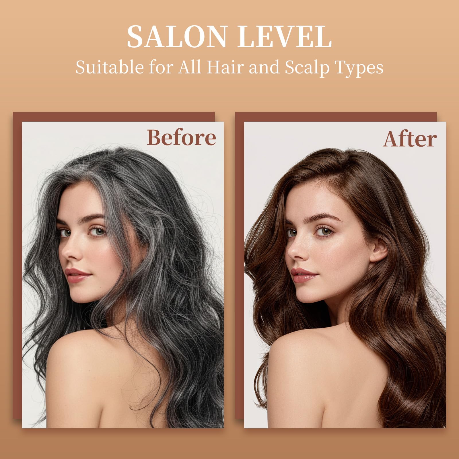 Tan NOVA DYE Hair Dye Shampoo 3 in 1, Natural Dye Shampoo for Men & Women for Grey Hairs Coverage (Dark Brown)
