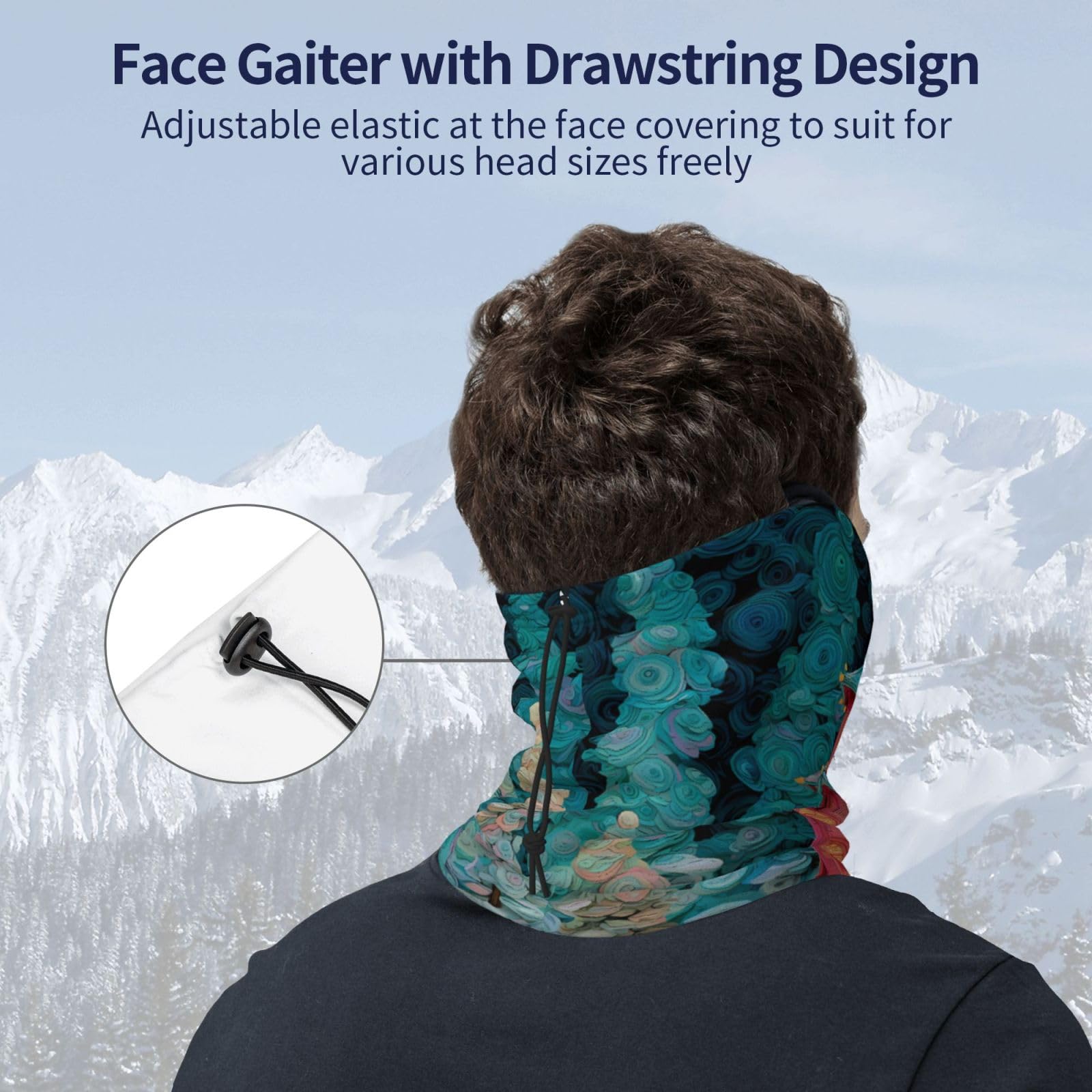 Light Gray JZMTY Neck Warmer for Winter Fashion Unique Enchanted Alcove Print Windproof Scarf to Keep Warm Soft and Comfort