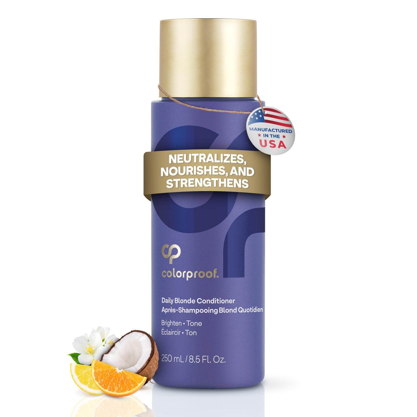White Smoke Colorproof Daily Blonde Conditioner 8.5 Fl. Oz. Purple Conditioner for Blonde Hair with Citrus, Jasmine & Coconut Milk Scent, Sulfate Free Conditioner for Detangling and Toning