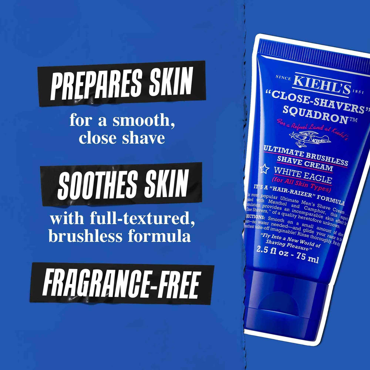 Dark Slate Blue Kiehl's - Ultimate Brushless Shave Cream White Eagle for All Skin Types