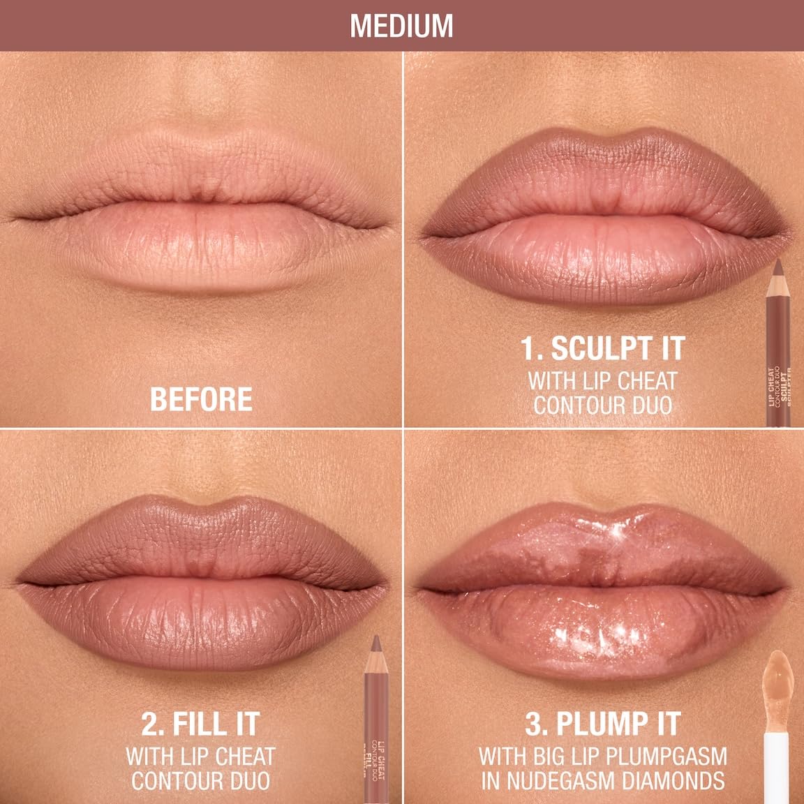 Dark Salmon Charlotte Tilbury Lip Cheat Contour Duo - Dual-Sided Lip Liner Pencil