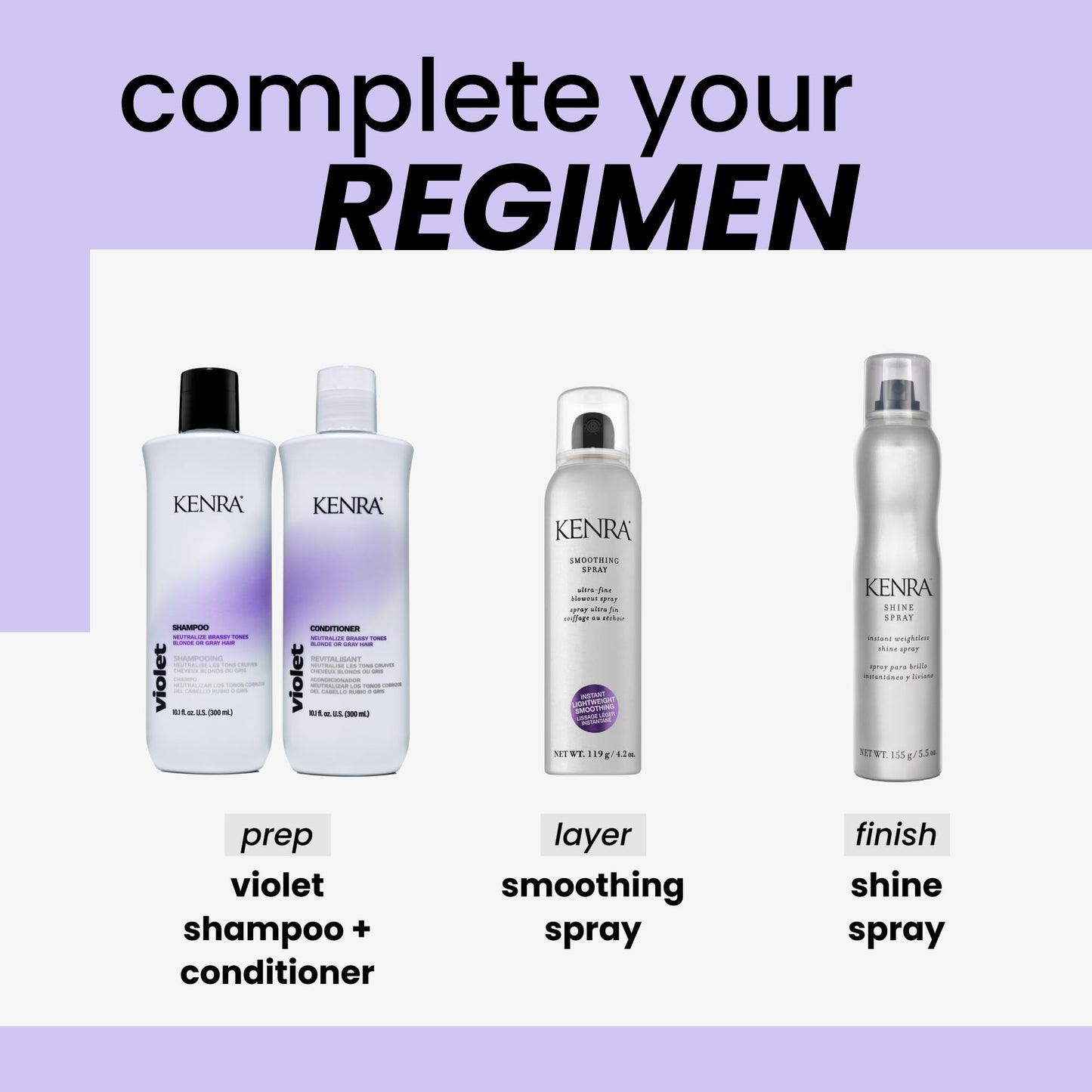 White Smoke Kenra Professional Violet Conditioner | Eliminates Brassy Tones | Purple Pigment + Deposit | Neutralizes Yellow | Moisturizes Processed Hair | Enhances Vibrancy of Blonde or Gray Hair | Color Safe