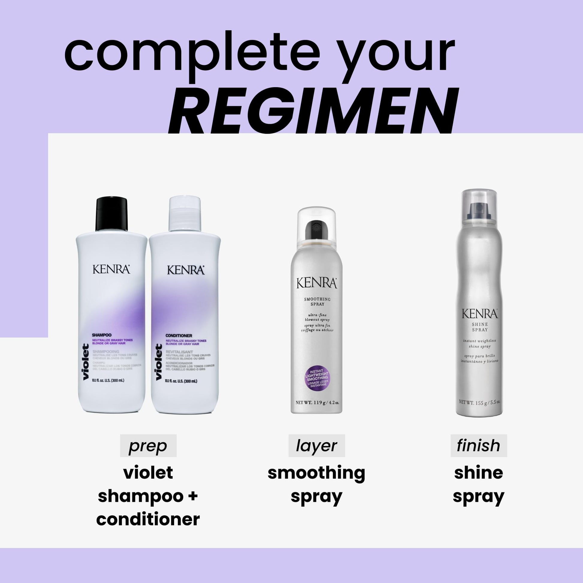 White Smoke Kenra Professional Violet Conditioner | Eliminates Brassy Tones | Purple Pigment + Deposit | Neutralizes Yellow | Moisturizes Processed Hair | Enhances Vibrancy of Blonde or Gray Hair | Color Safe