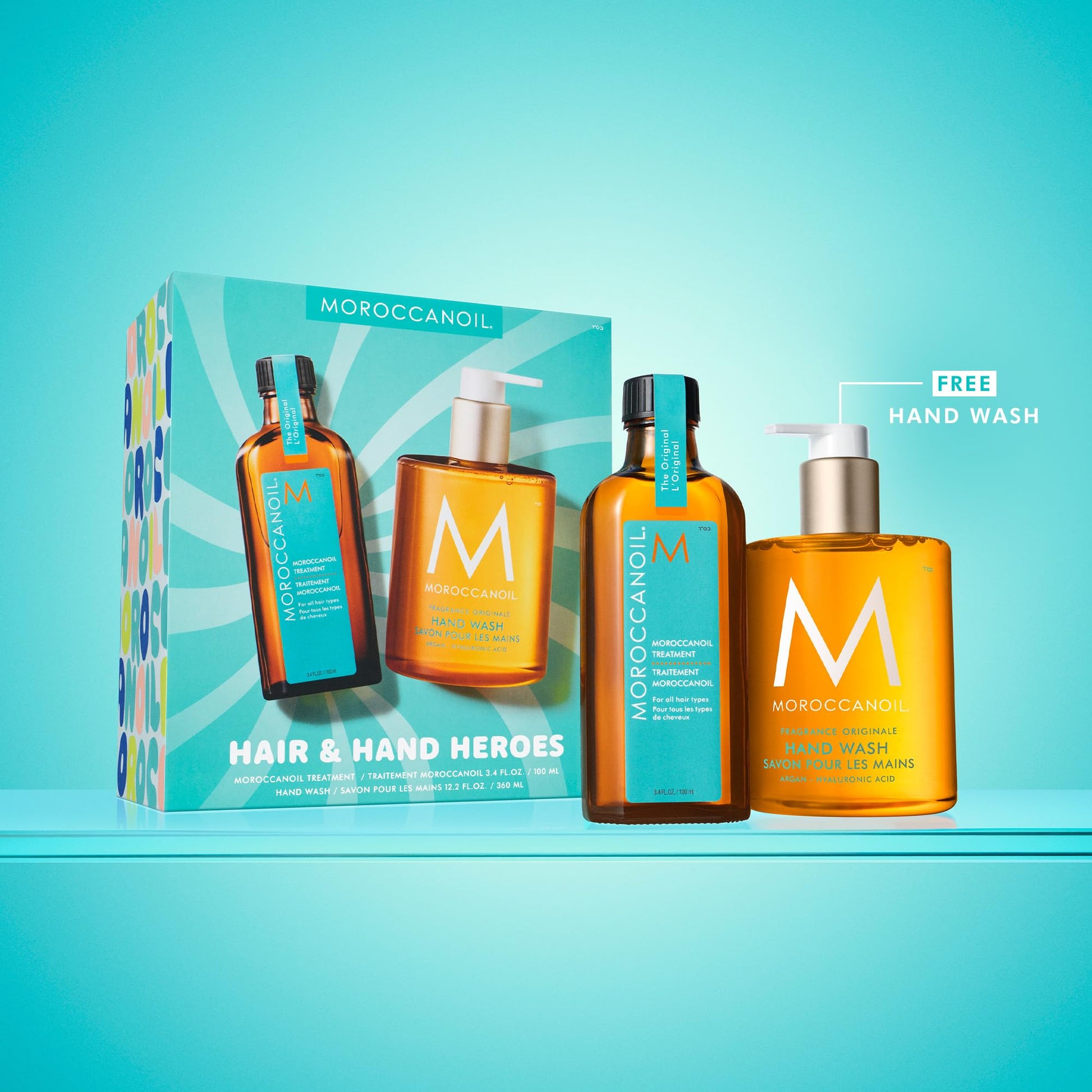 Medium Turquoise Moroccanoil Treatment Hair Oil & Hand Wash Gift Set