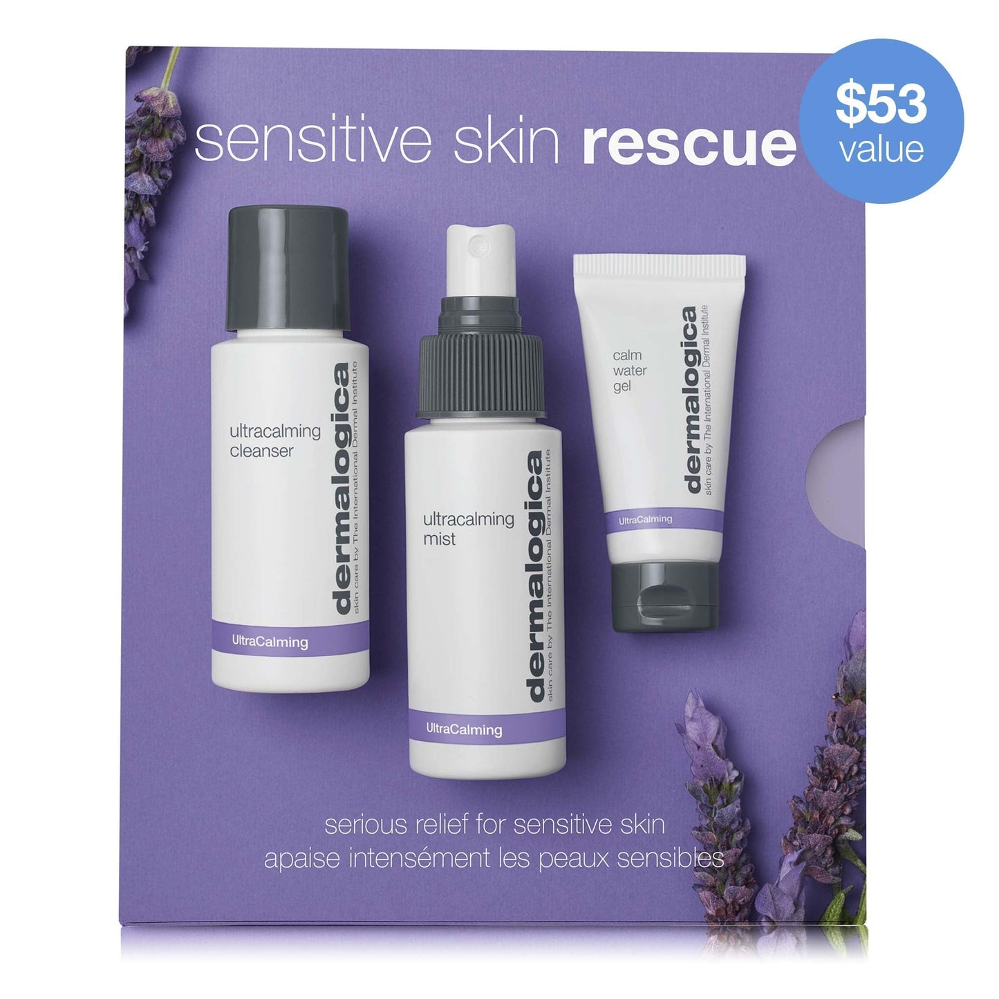 White Smoke Dermalogica Sensitive Skin Rescue Kit - Set Contains: Face Wash, Toner, and Face Moisturizer - Skin Care To Calm, Soothe and Minimize Irritation