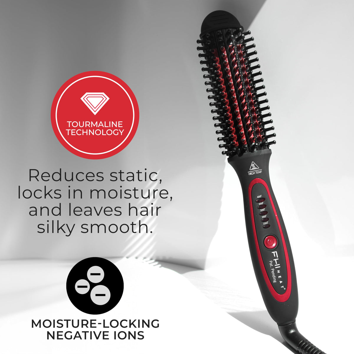 White Smoke FHI Heat Stylus Thermal Styling Brush w/Tourmaline Ceramic