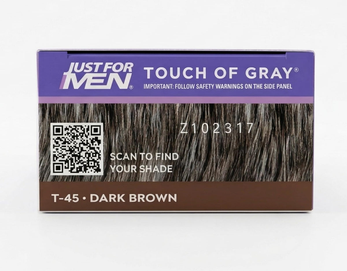 Dark Slate Gray JUST FOR MEN Touch of Gray Hair Treatment T-45 Dark Brown, 1 Each (Pack of 12)