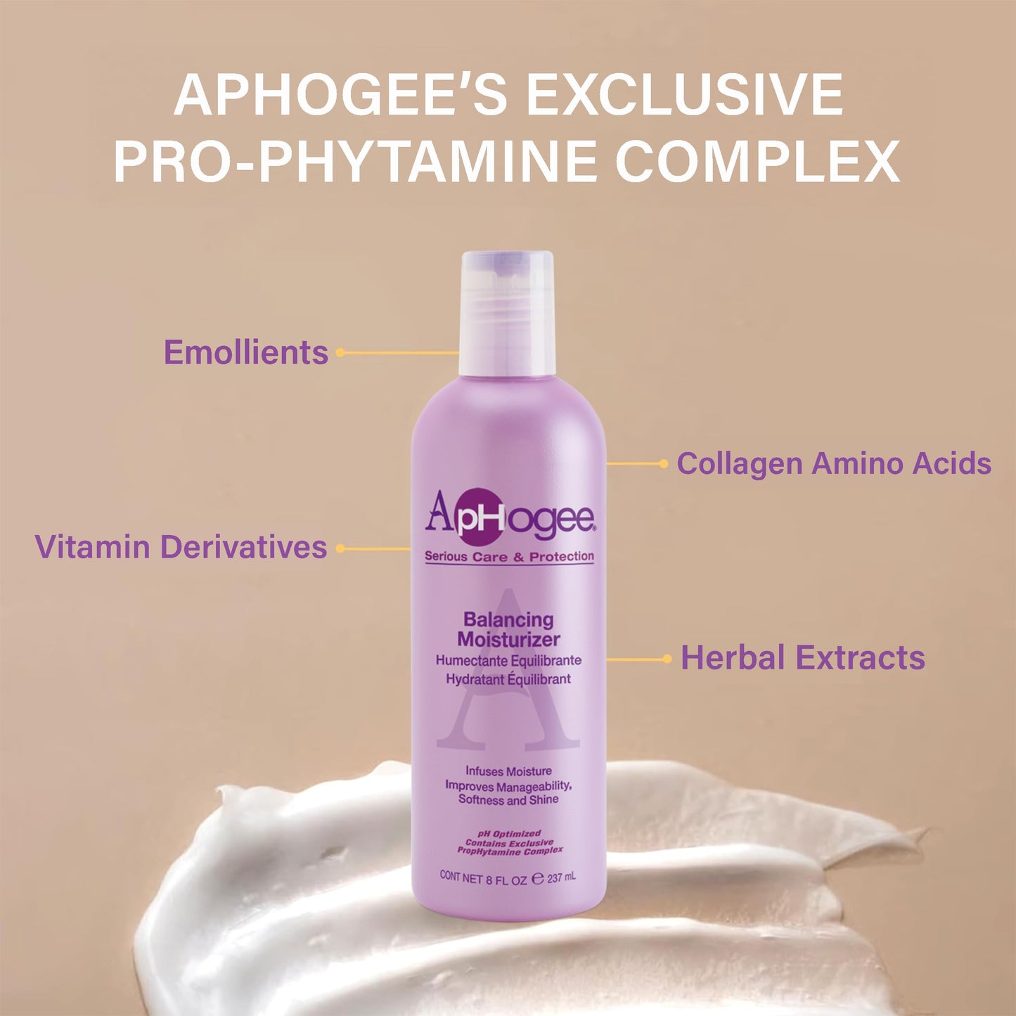 Tan Aphogee Hair Care Double Bundle – Two-Step Protein Treatment (4 fl oz) & Balancing Moisturizer (8 fl oz)