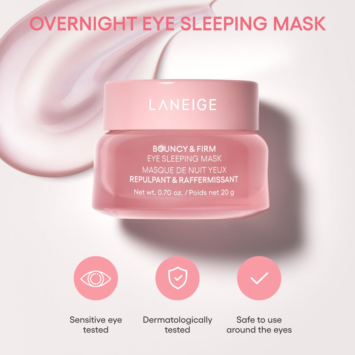 Misty Rose LANEIGE Bouncy & Firm Eye Sleeping Mask