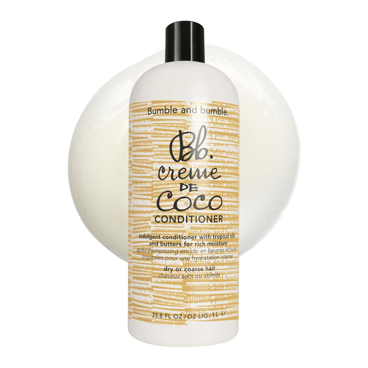 White Smoke Bumble and bumble. Creme De Coco Conditioner | Provides Rich Moisture & Shine | Reduces Frizz | With Coconut Kukui Nut Murumuru Butter | For Dry Medium to Thick Curly, Wavy, Straight Hair, 33.8 Fl Oz