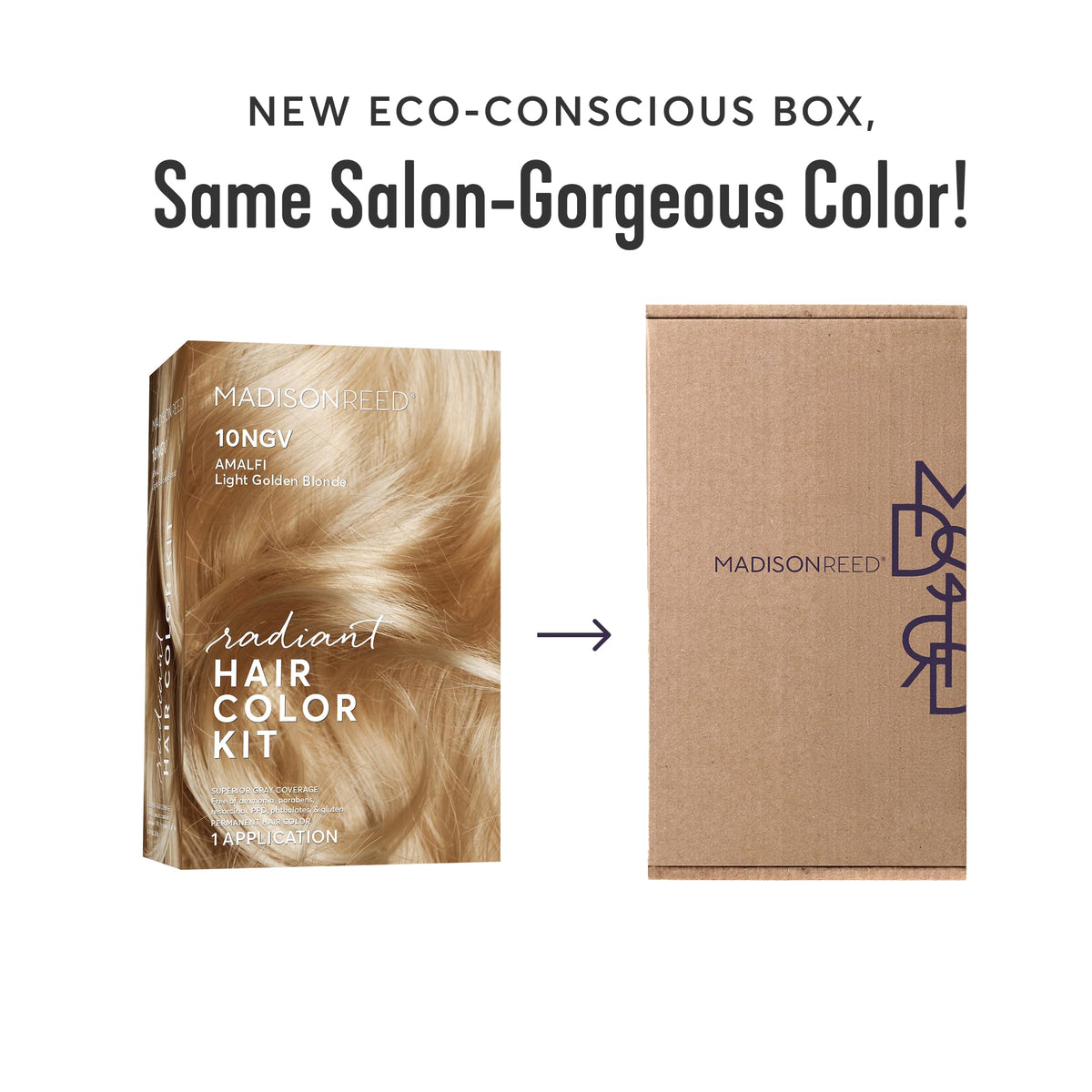 White Smoke Madison Reed Radiant Hair Color Kit, 10NGV Light Golden Blonde, 1 Pack