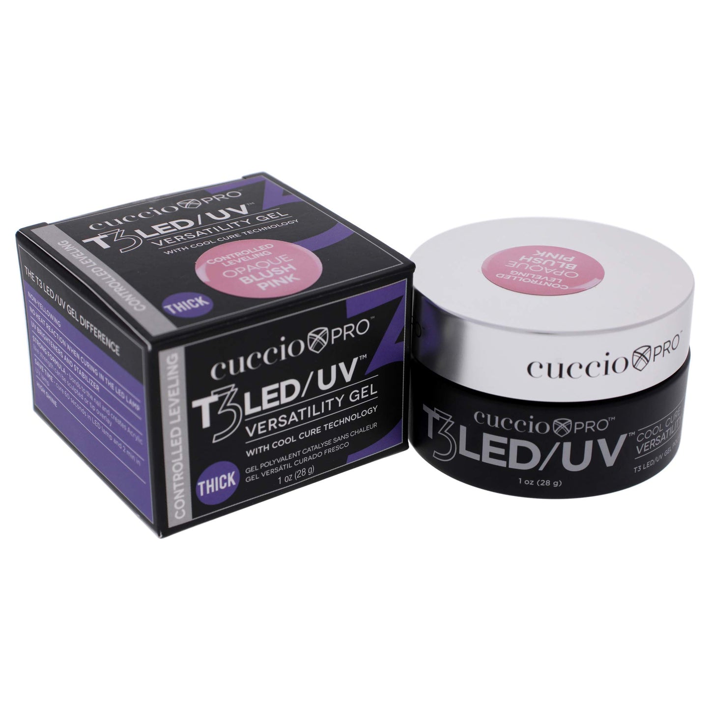 White Smoke Cuccio Pro T3 Cool Cure Versatility Gel- Controlled Levelling- LED And UV- Incredibly Flexible- Strong Adhesion- Thick Viscosity- Fast Application- Quick-Dry- Opaque Blush Pink- 1 Oz Nail Gel