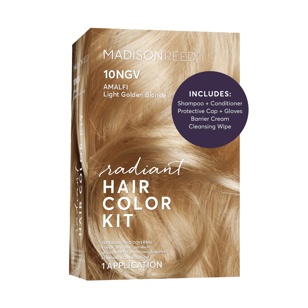 Tan Madison Reed Radiant Hair Color Kit, 10NGV Light Golden Blonde, 1 Pack
