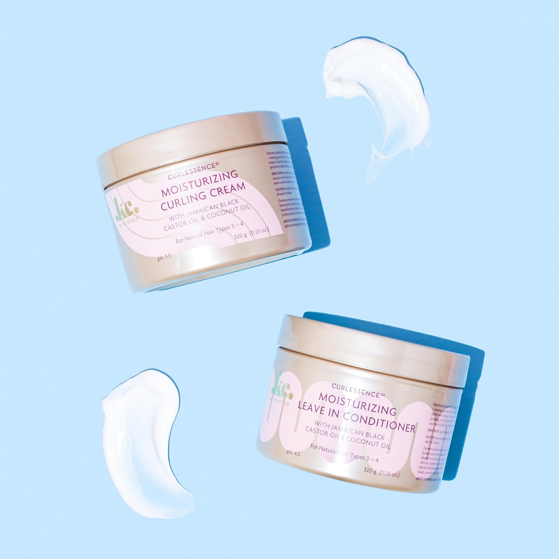 Pale Turquoise KeraCare CurlEssence Moisturizing Coconut Curling Cream - With Jamaican Black Castor Oil & Coconut Oil - For Curly Hair - SIlicone and Paraben Free - 11.25 oz