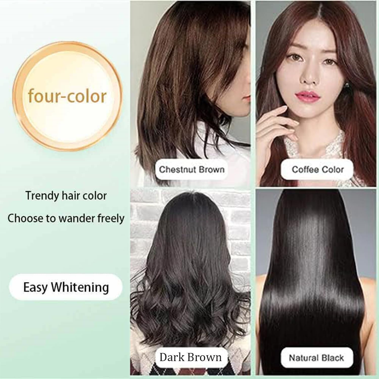 White Smoke HUANG YI Natural Plant Hair Dye, New Botanical Bubble Hair Dye 30ml 10Packs/Box, Pure Plant Extract for Grey Hair Color Bubble Dye, New Botanical Bubble Hair Shampoo(Dark Brown)
