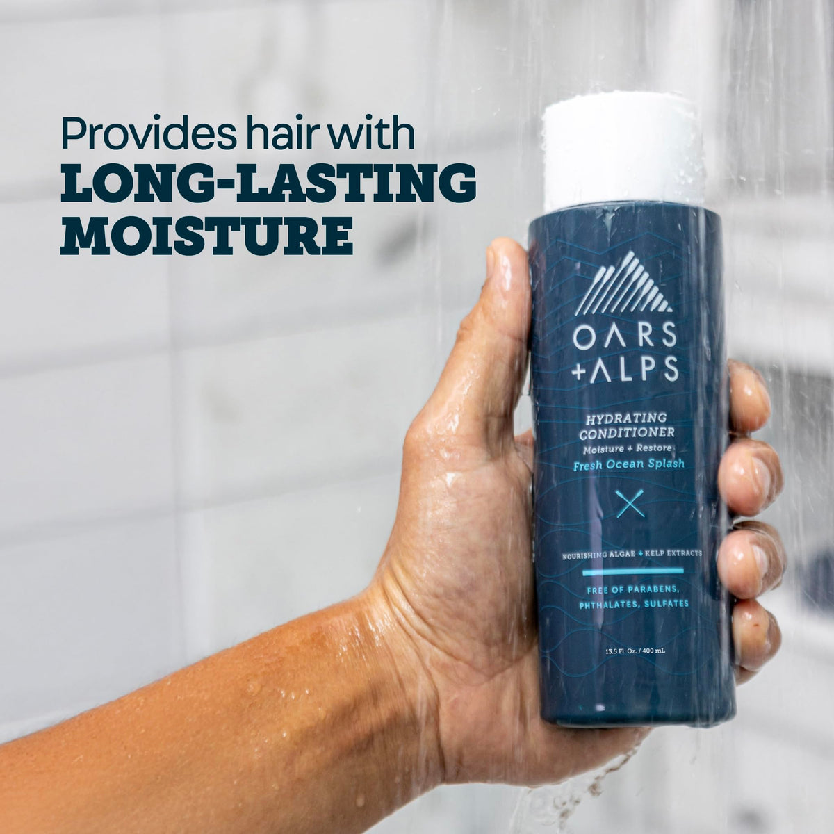 Light Gray Oars + Alps Hydrating Conditioner for Men, Nourishing Formula with Clean Ingredients, Moisturizes & Softens Hair, 1 Pack, 13.5 Fl Oz