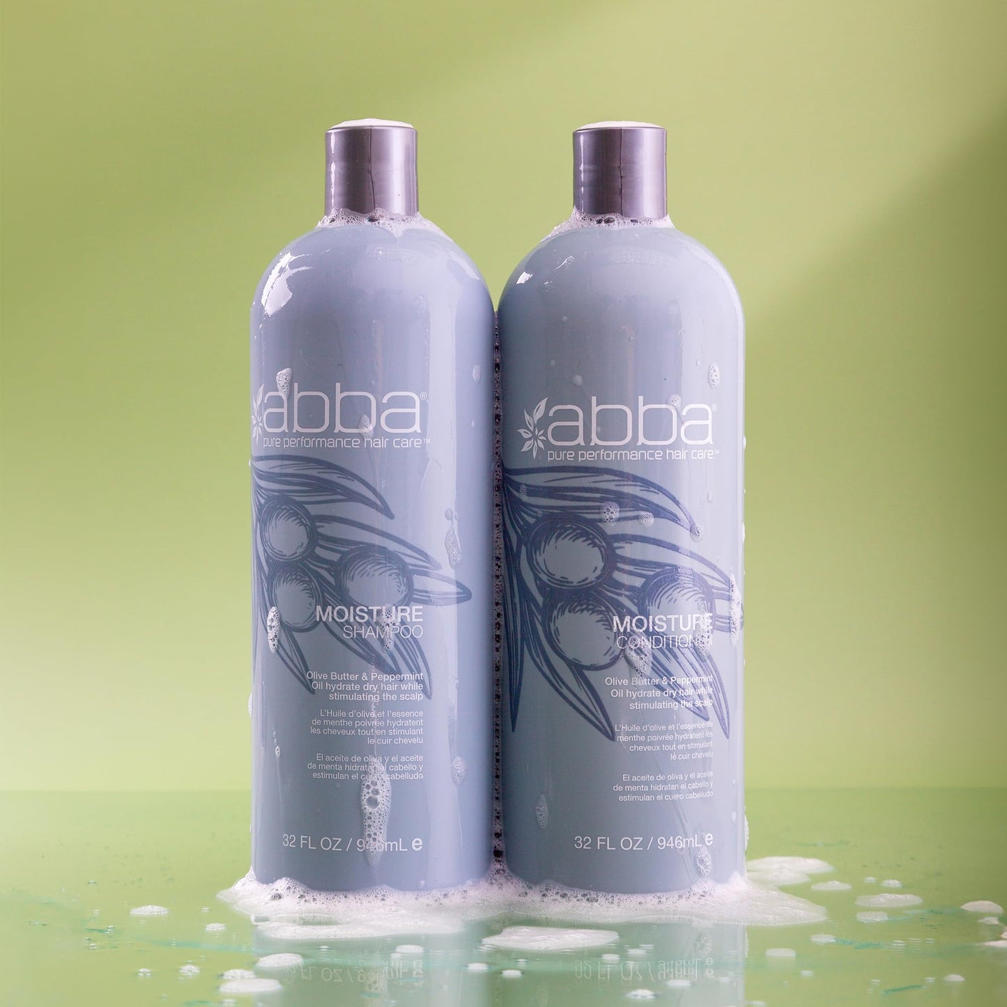 Dark Khaki ABBA Moisture Shampoo, Olive & Peppermint Oil,8 Fl Oz (Pack of 1)