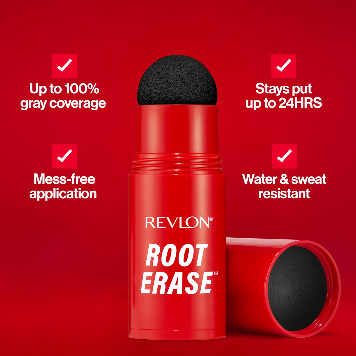 Firebrick Revlon Root Erase Hair Concealer, Instant Root Touch Up, 02 Dark Brown