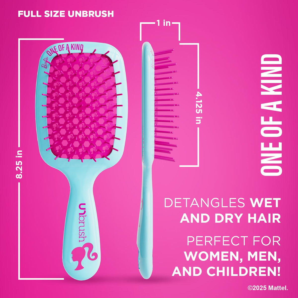 Hot Pink FHI Heat UNbrush Barbie Detangling Brush Duo - One of a Kind - Blue