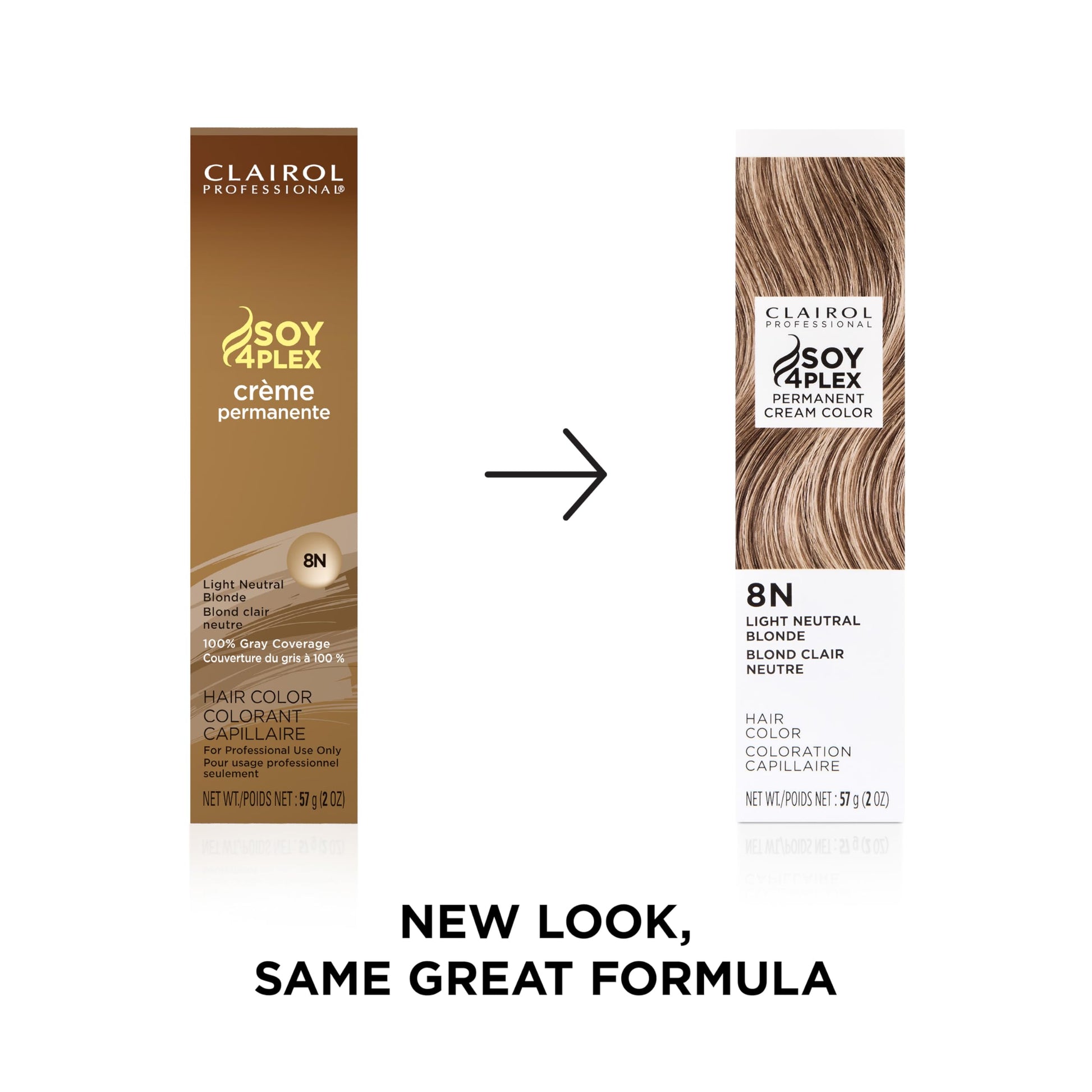 White Smoke Clairol Professional Crème Permanente, 8n Light Neutral Blonde, 2 oz. - Packaging May Vary