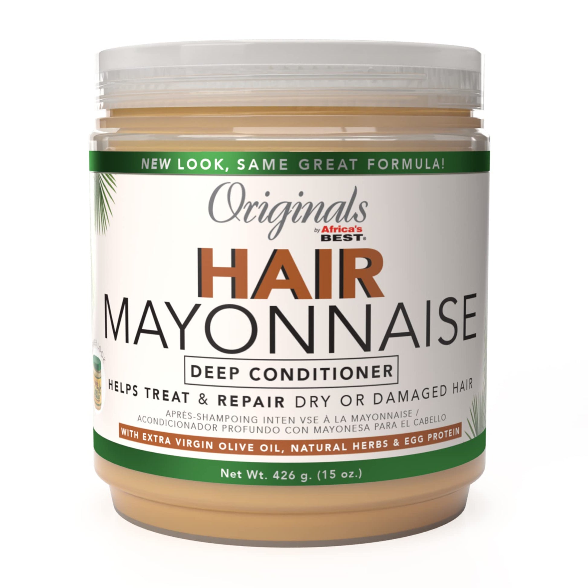 Originals by Africa's Best Hair Mayonnaise Conditioner, 15 oz Jar, Enriched with Natural Botanical Herbal Extracts and Olive Oil to Deep Condition and Repair