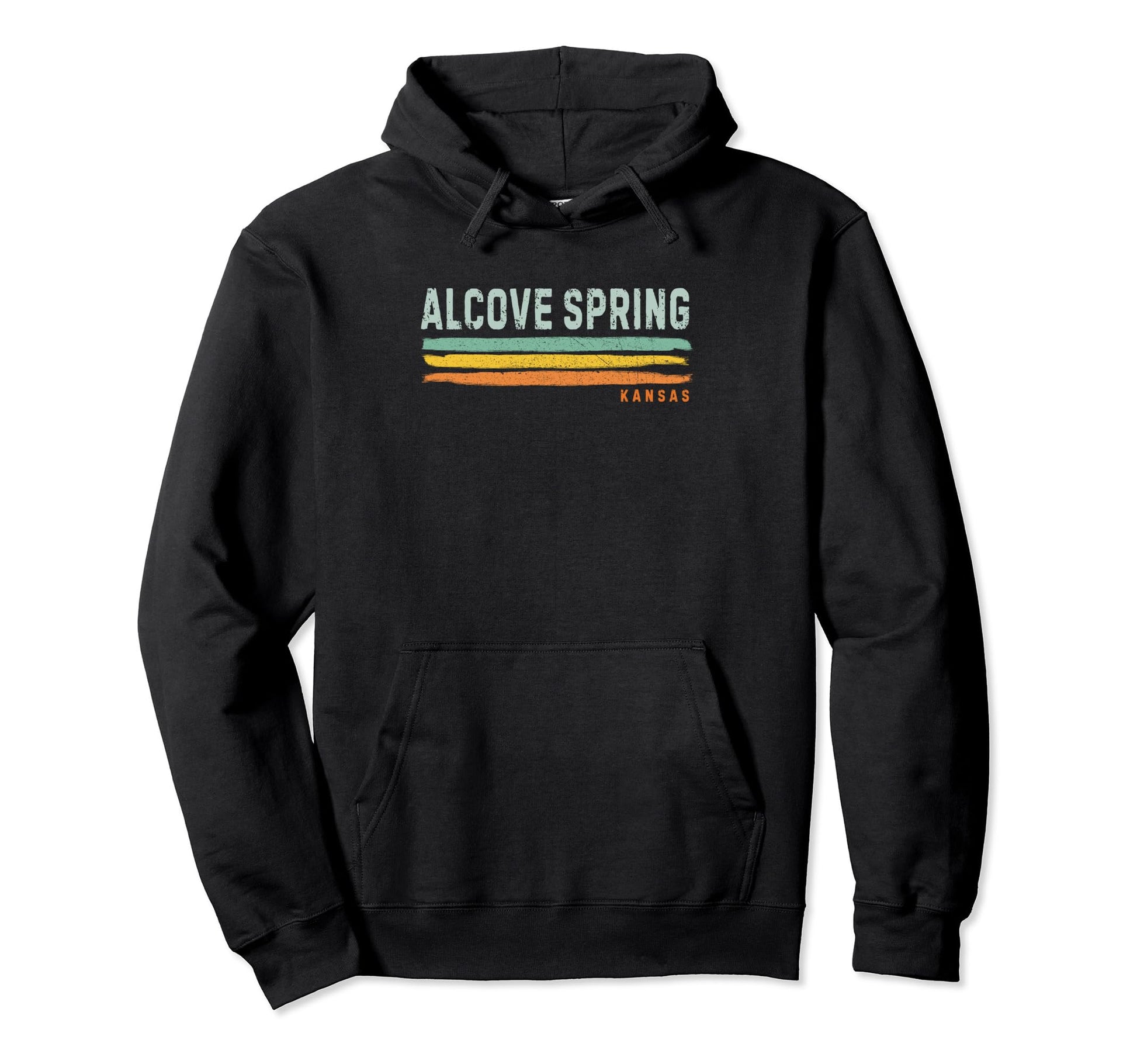 Black Vintage Stripes Alcove Spring KS Pullover Hoodie