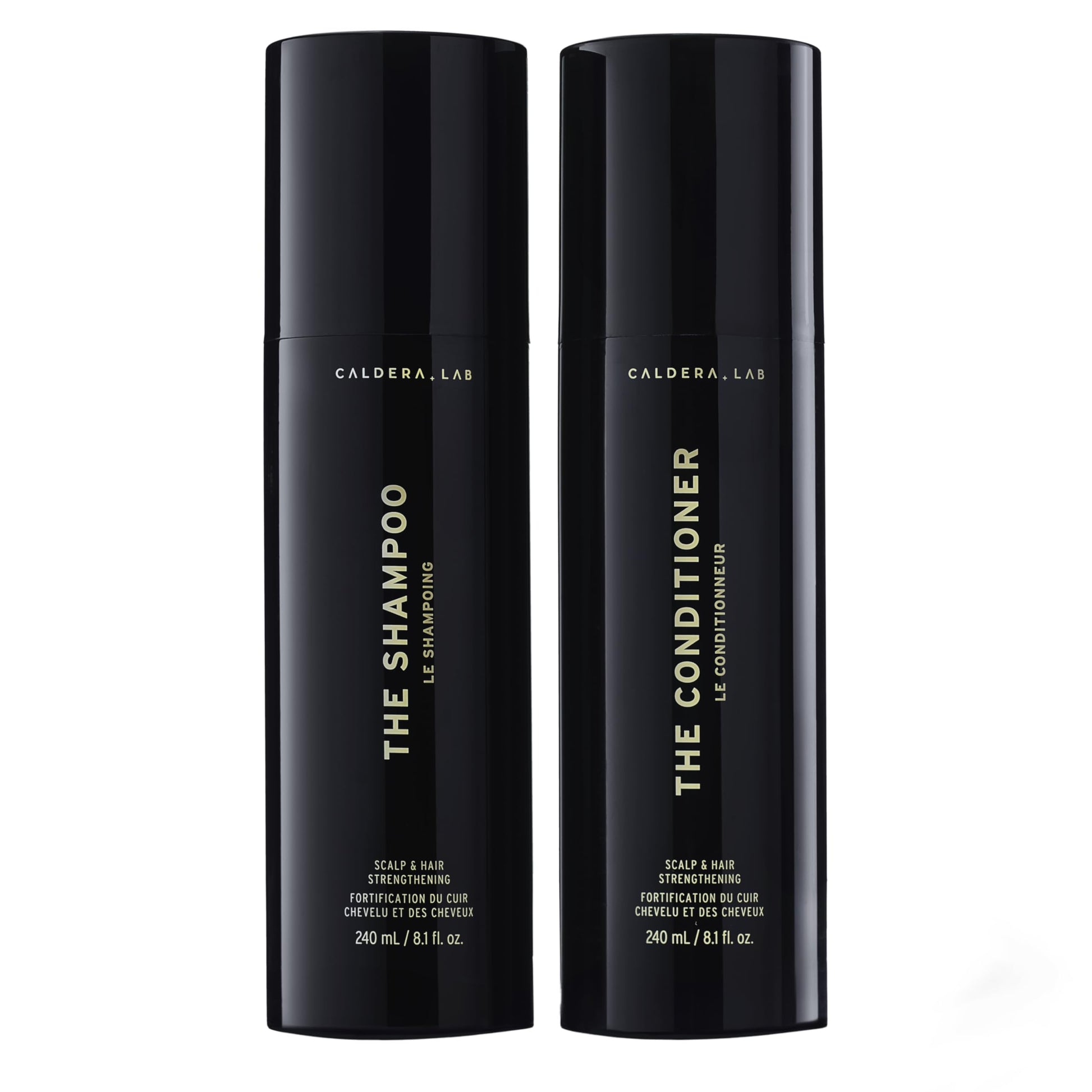 Black Caldera + Lab The Shampoo + Conditioner Bundle | Men’s Hair Care Duo for Healthy, Fuller Hair, Sulfate-Free Cleanser & Hydrating Conditioner, Dermatologically Tested - All Hair Types
