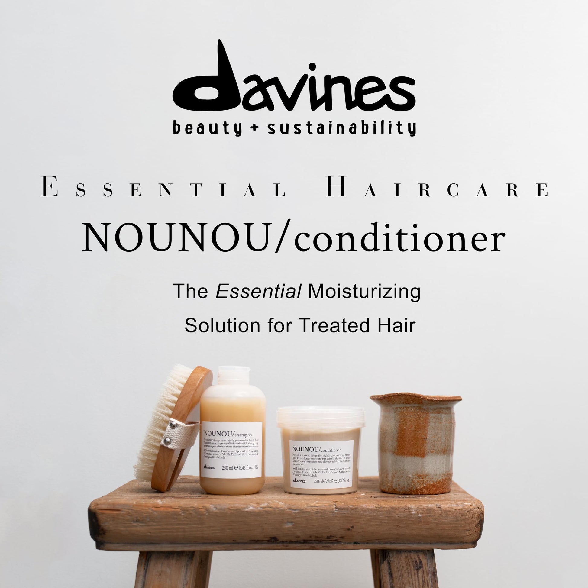 Lavender Davines NOUNOU Conditioner | Hydrating Deep Conditioner for Bleached, Permed, Relaxed, Damaged or Very Dry Hair | Replenishes Chemically Processed Hair | 8.45 fl oz