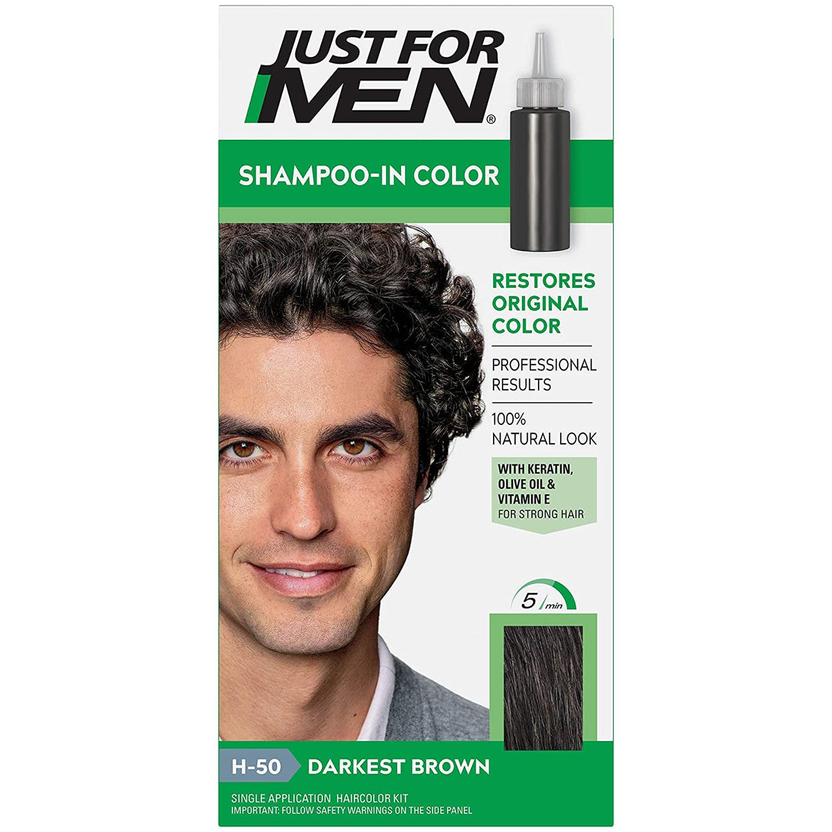 Lavender JUST FOR MEN Hair Color H-50 Darkest Brown 1 Each (Pack of 5)