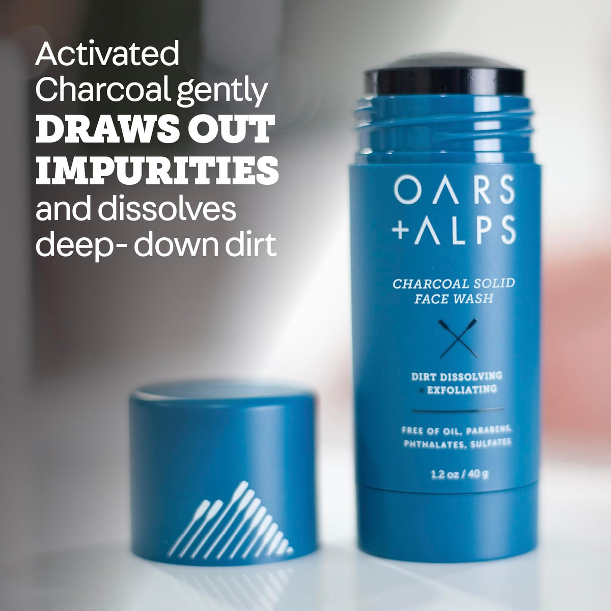 Dim Gray Oars + Alps Exfoliating Face Wash Stick, Travel Friendly, 1pk, 1.2oz