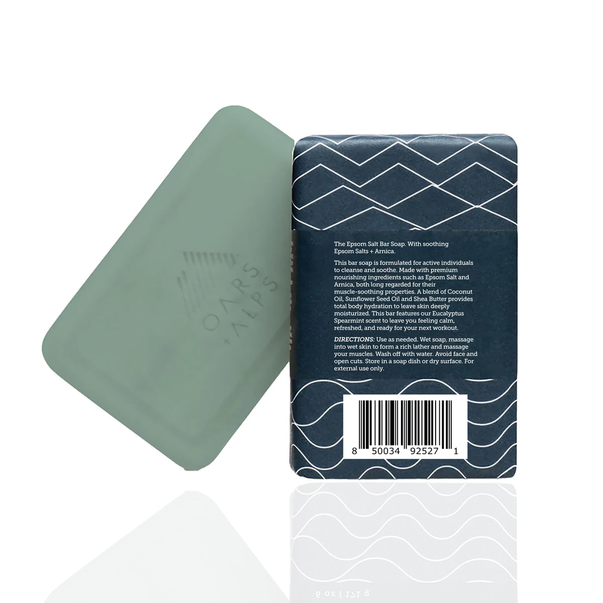 White Smoke Oars + Alps Exfoliating & Moisturizing Mens Bar Soap, Epsom Salt, 1pk
