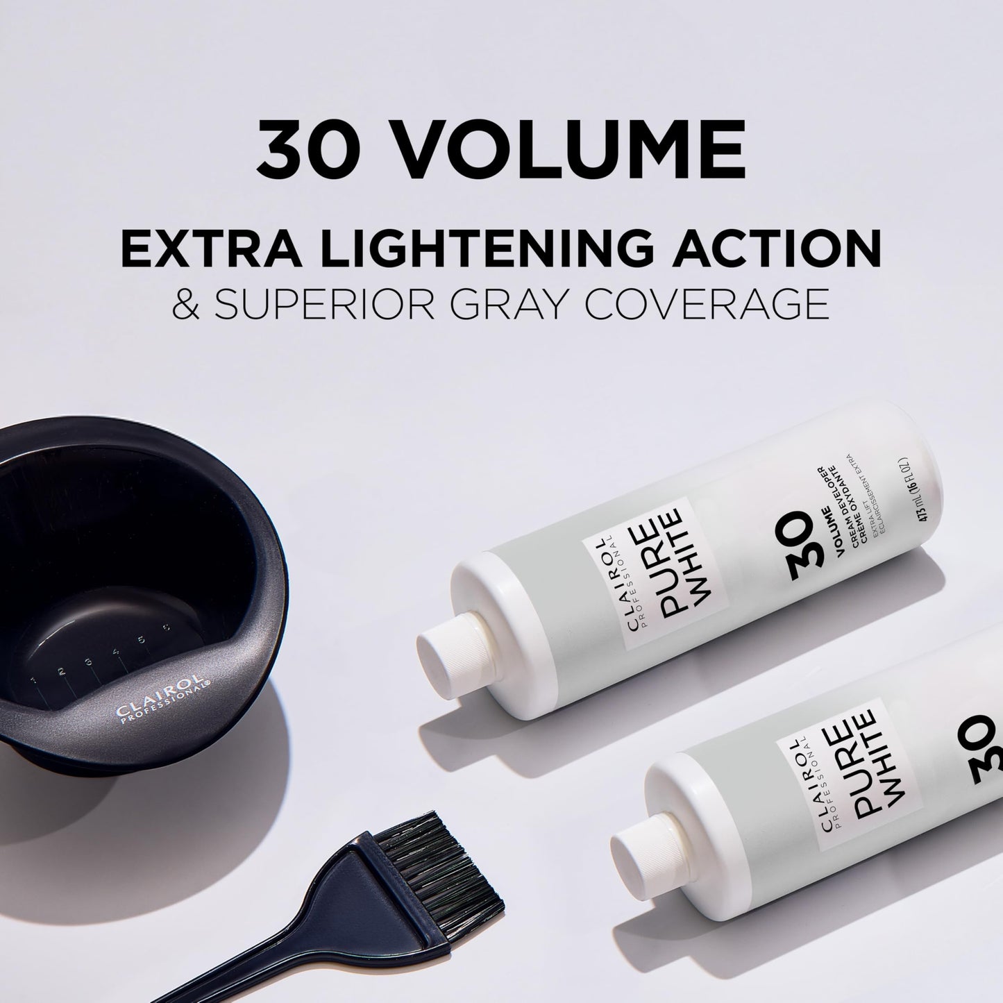 Lavender Clairol Professional Pure White 30 volume Crème Developer, 16 oz