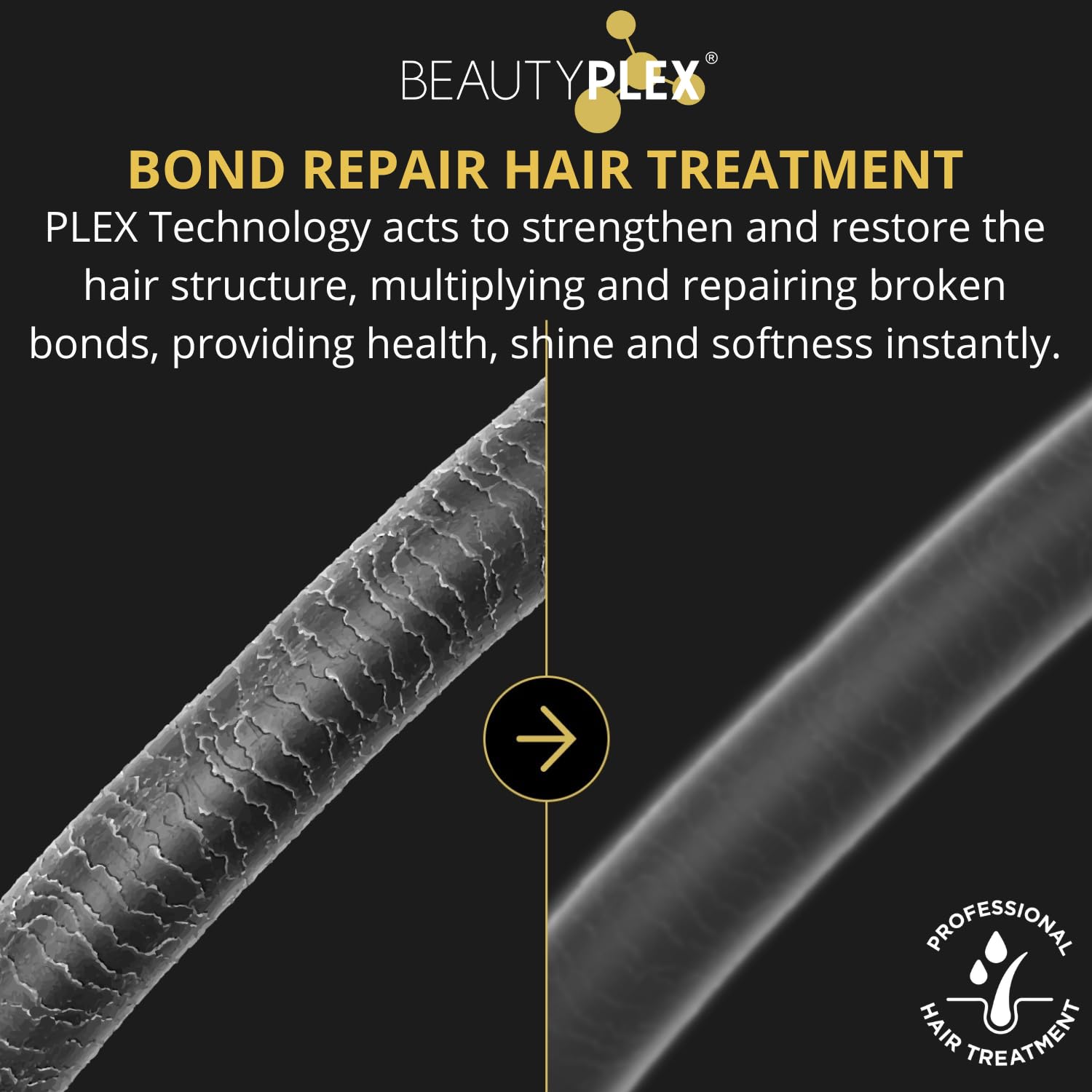 Black BEAUTY PLEX No. 6 - Leave in conditioner Professional Bond Repair Heat Protectant for Hair - Strengthens, Nourishes, Moisturizes & Repairs Hair Structure Softness Frizz Control. 450ml (15.2 oz)