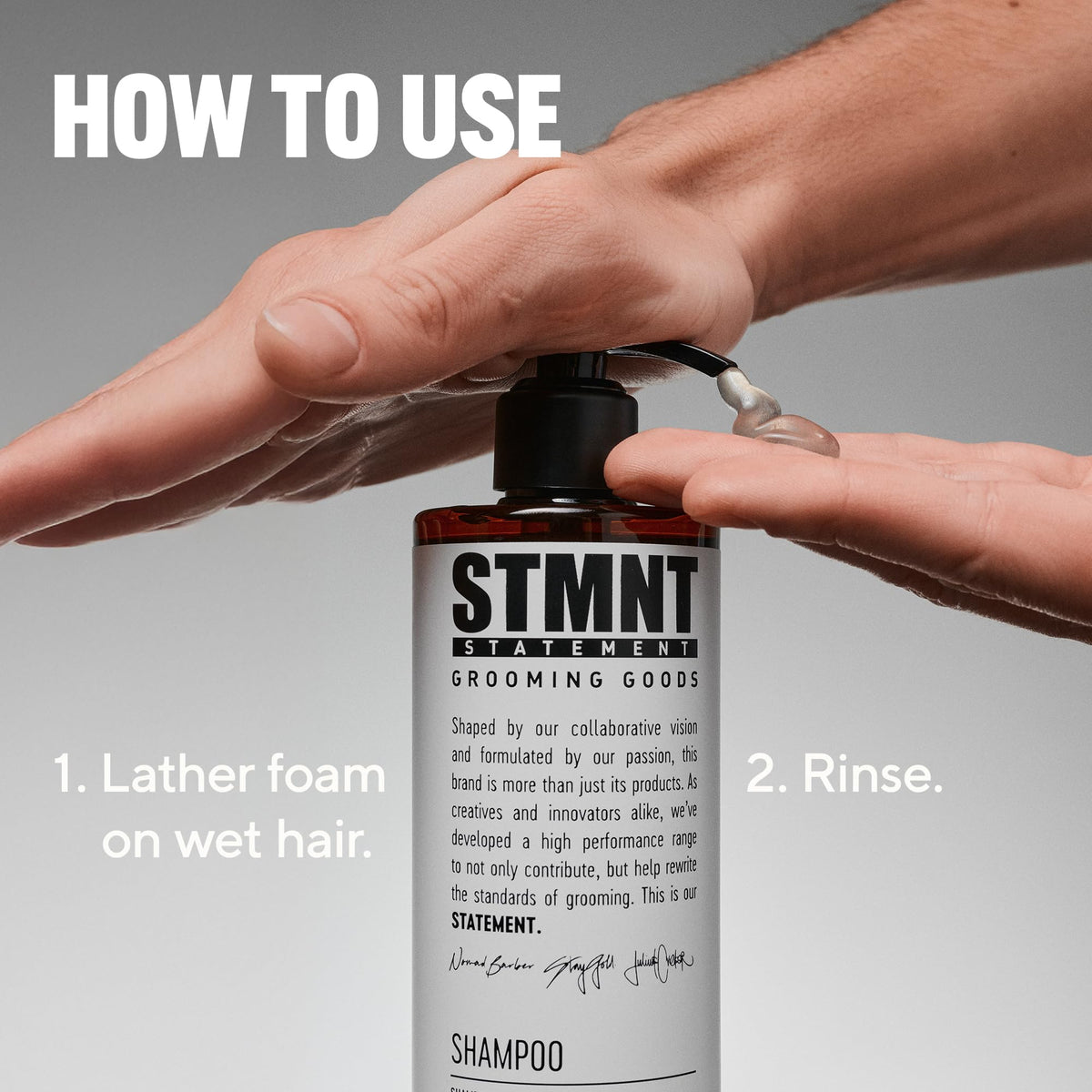 Light Gray STMNT Grooming Goods Shampoo | SLS/SLES Sulfates Free | Activated Charcoal & Menthol | Removes Build Up | All Hair Types