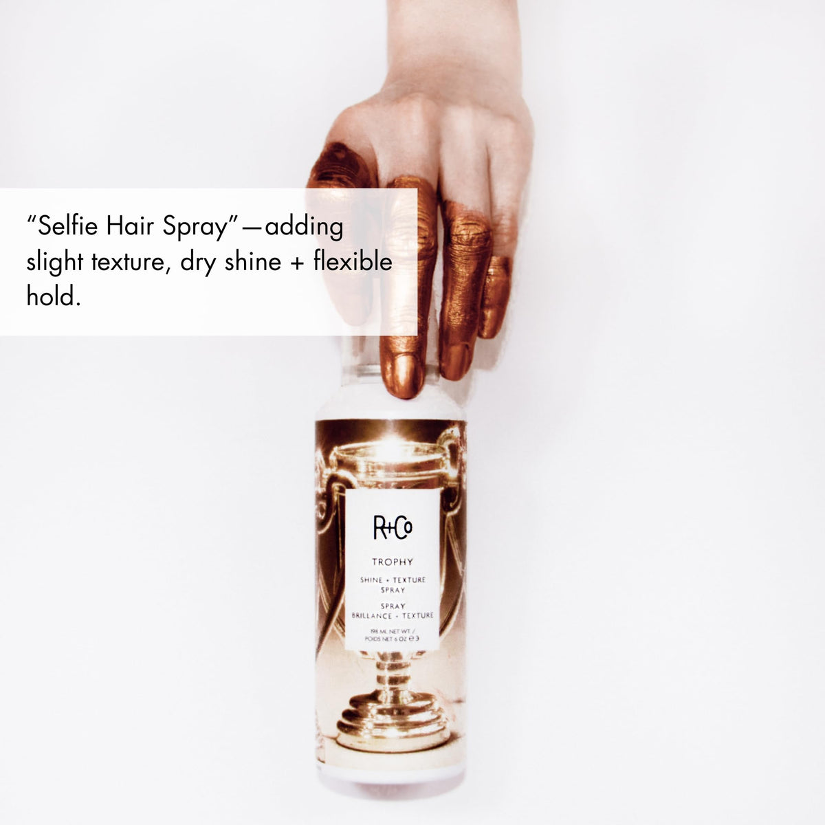 White Smoke R+Co Trophy Shine + Texture Spray, 6 oz