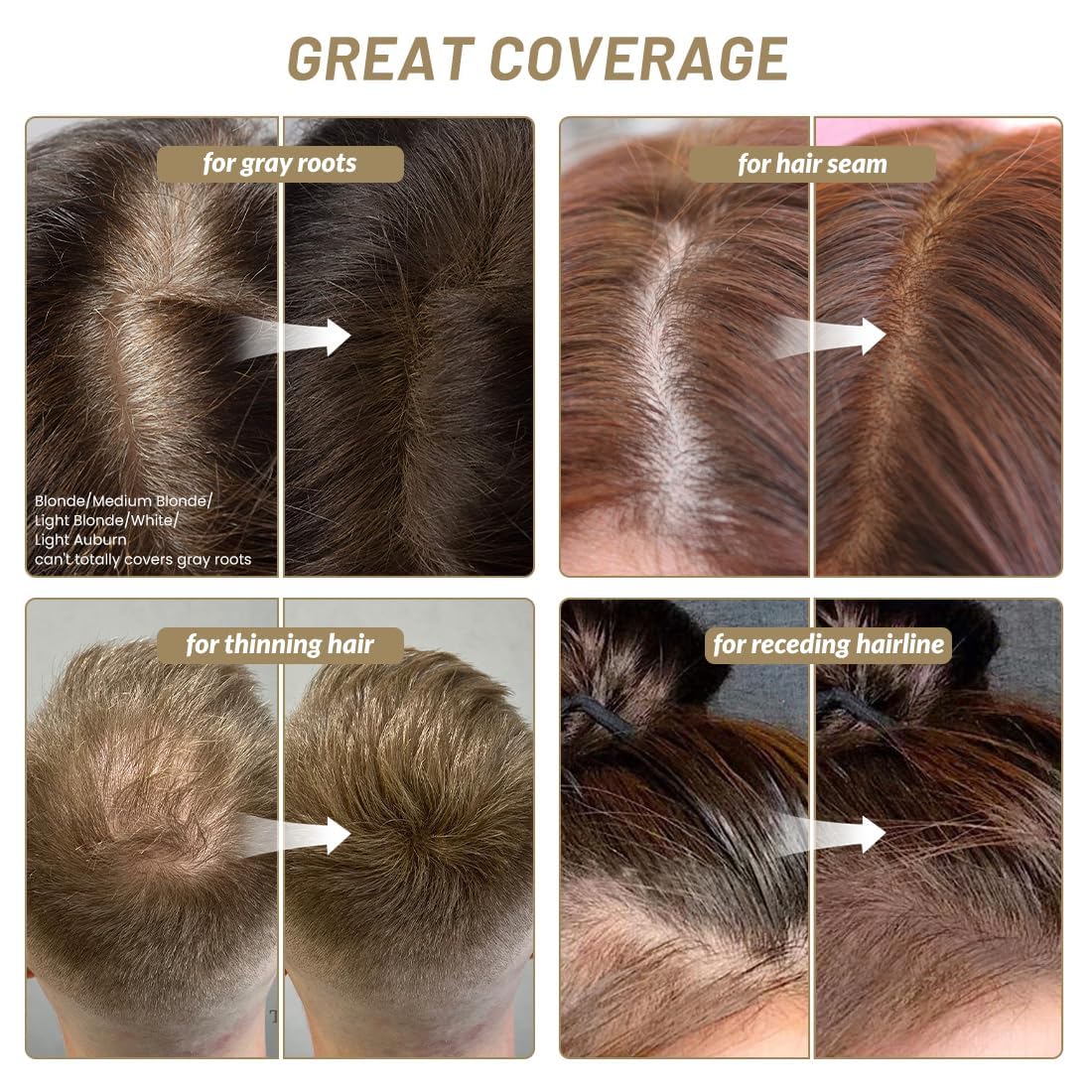White Smoke SOVONCARE Hairline Powder - Root Touch Up & Gray Hair Concealer for Men and Women, Instantly Covers Thinning Hair and Bald Spots, Natural-Looking Coverage Dark Brown 0.35 oz
