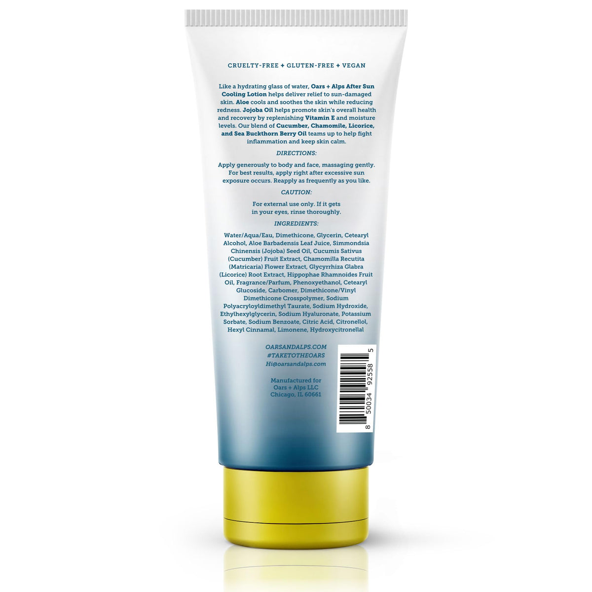 White Smoke Oars + Alps After Sun Cooling Lotion, Soothing Sunburn Relief, 1pk, 8 Fl Oz