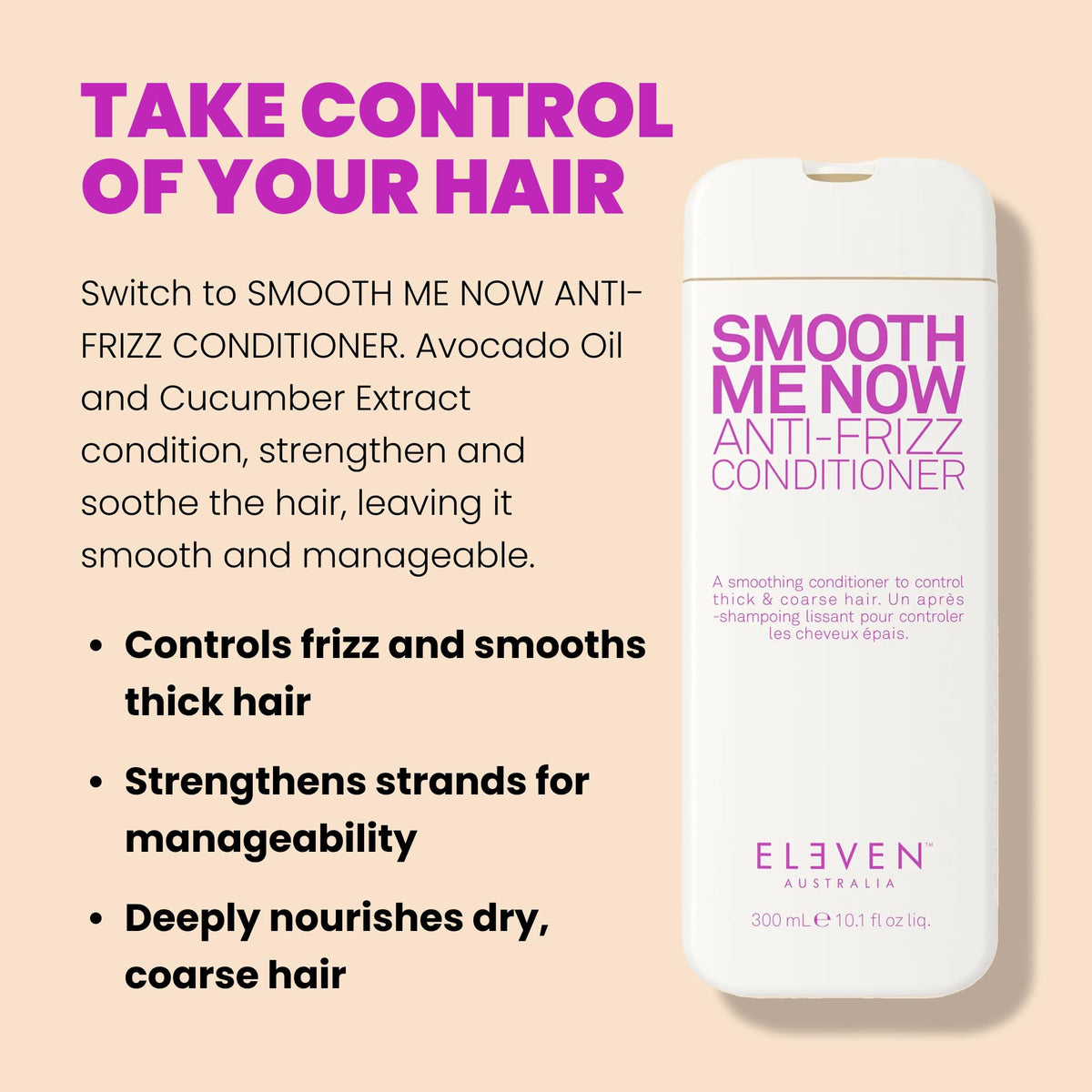 Antique White ELEVEN AUSTRALIA Smooth Me Now Anti Frizz Conditioner