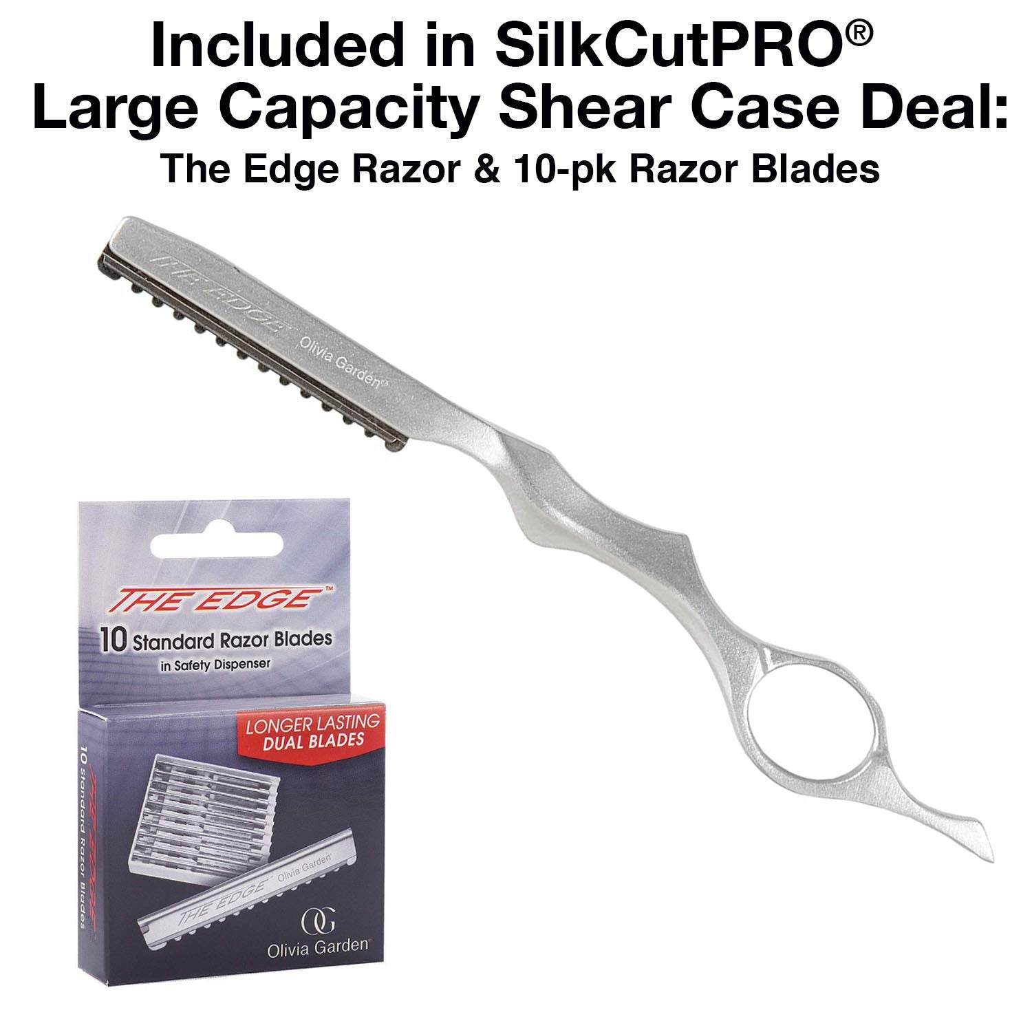 White Smoke Olivia Garden Shear Case with SilkCutPRO Shears - Hair Tool Organizer for Combs, Scissors, Barber Supplies - Holds 9 Shears - Professional Hairstylist Travel Bag - 5"SIZE - 9 Shears