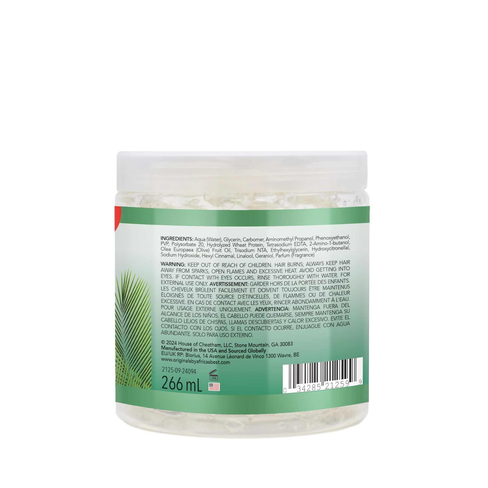 Light Gray Originals by Africa's Best Olive Oil Styling Gel - for Non-Flaky, Superior Hold and Shine - 9 oz