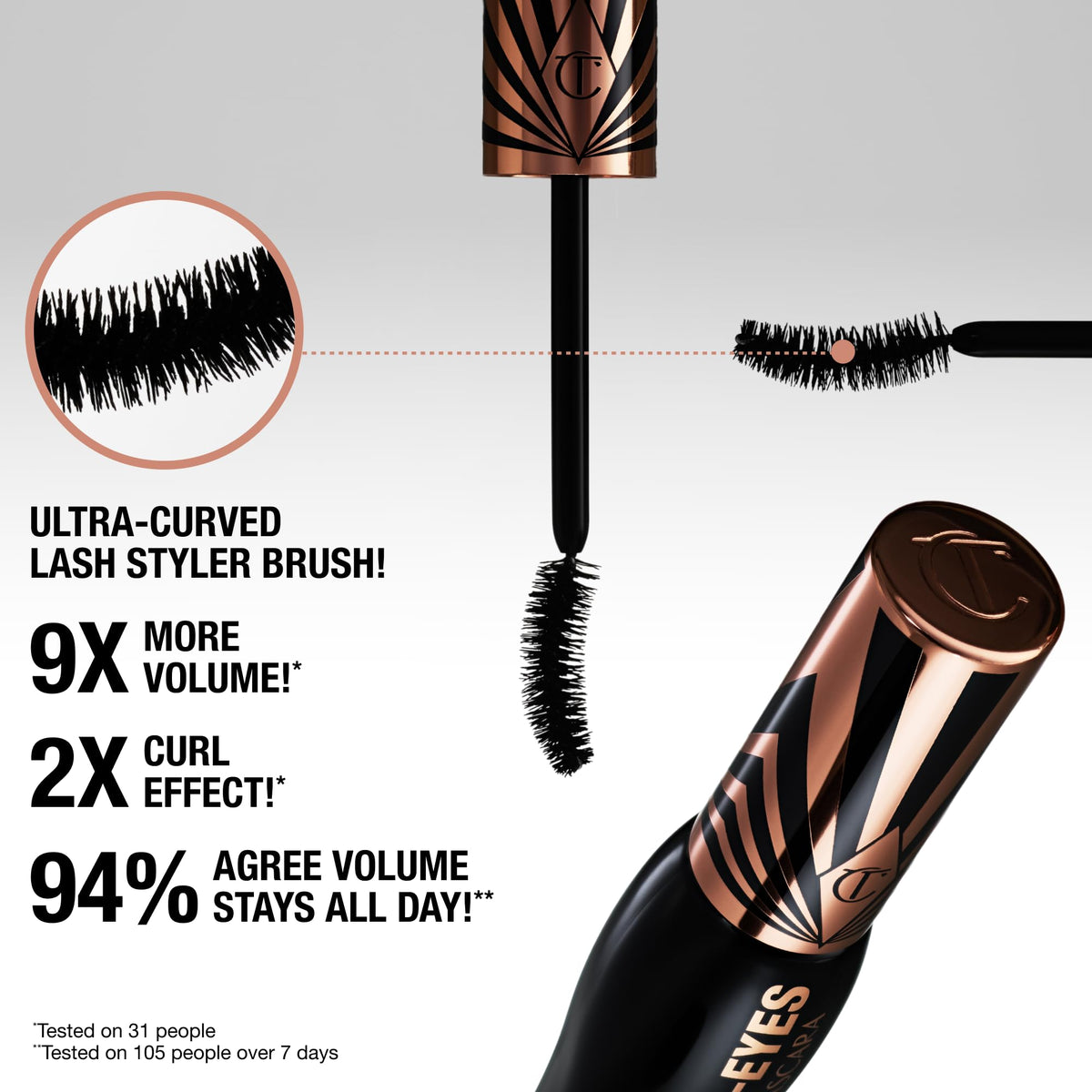 White Smoke Charlotte Tilbury Exagger-Eyes Volume & Length Mascara, Exagger-Black