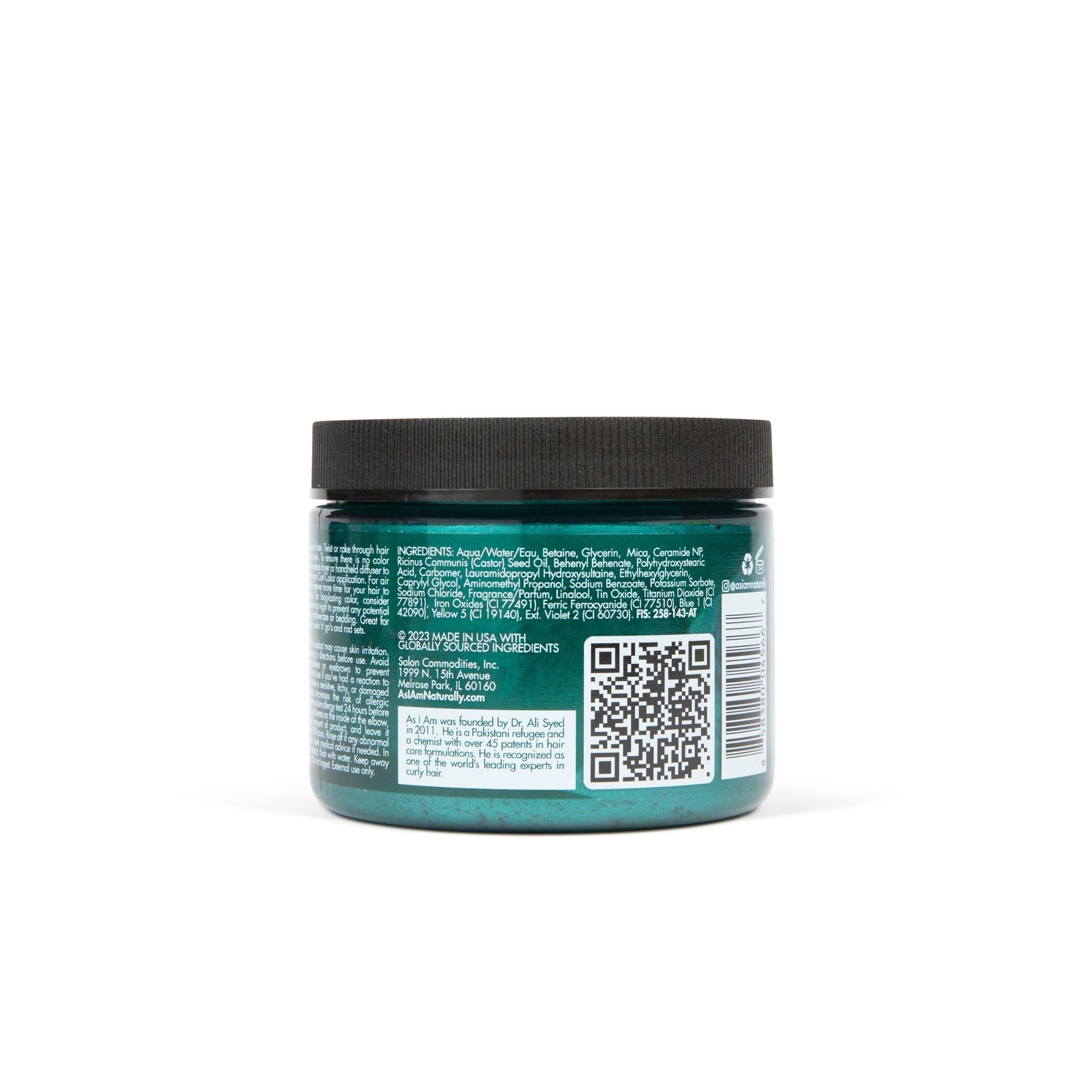 Dark Slate Gray As I Am Curl Color - Dark Teal - 6 oz - Temporary Color & Curling Gel - Medium Hold - Vegan & Cruelty Free