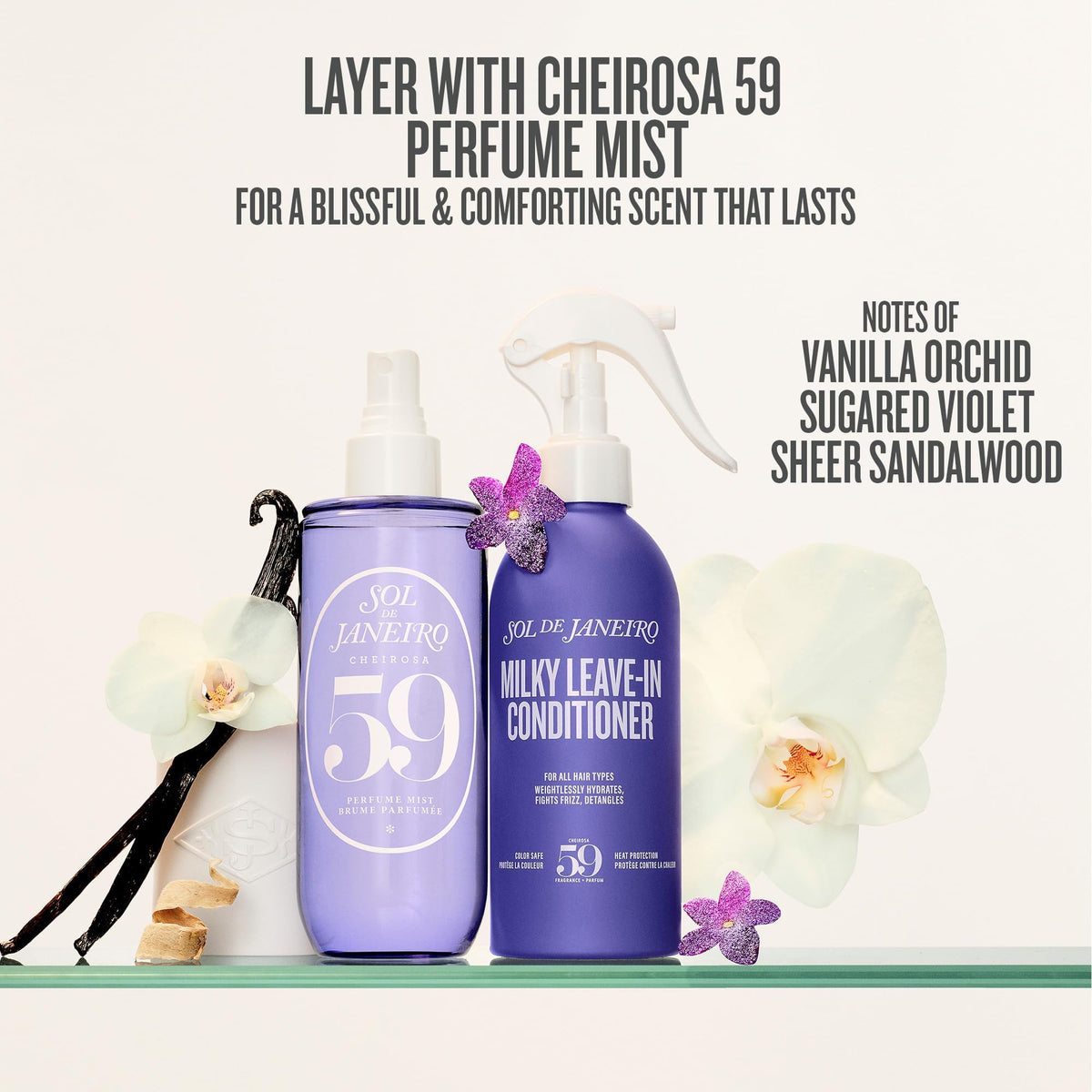 Misty Rose Sol de Janeiro Milky Leave-In Conditioner Cheirosa 59 | Fights Frizz | Detangles | Heat Protection Spray For Hair 210ml