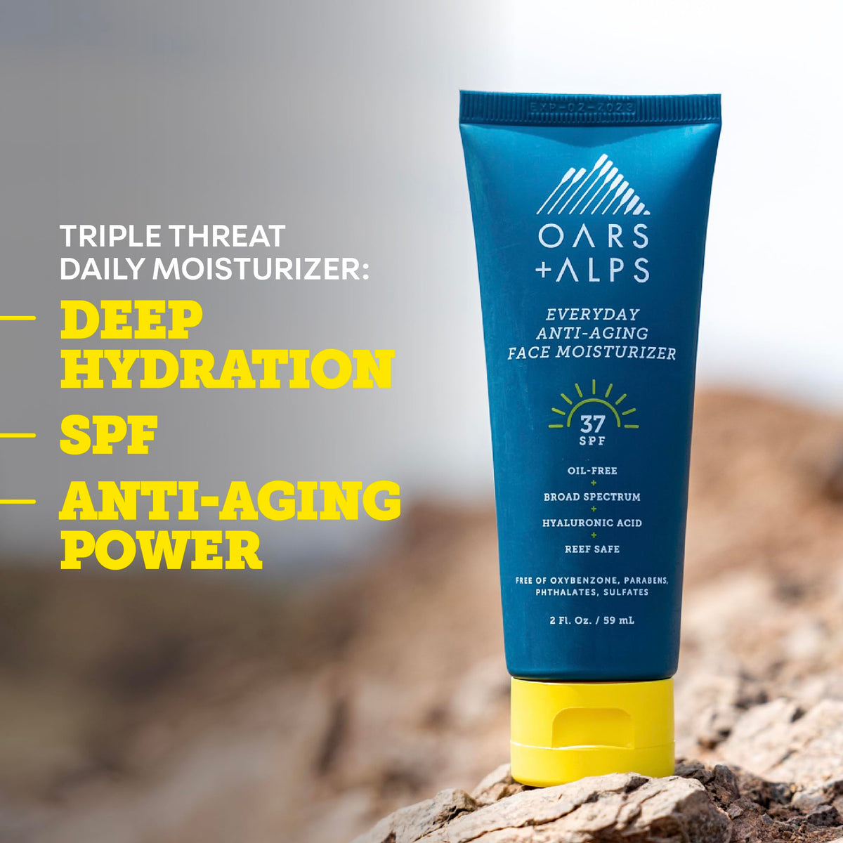 White Smoke Oars + Alps Everyday SPF 37 Face Sunscreen Moisturizer, 1pk, 2oz