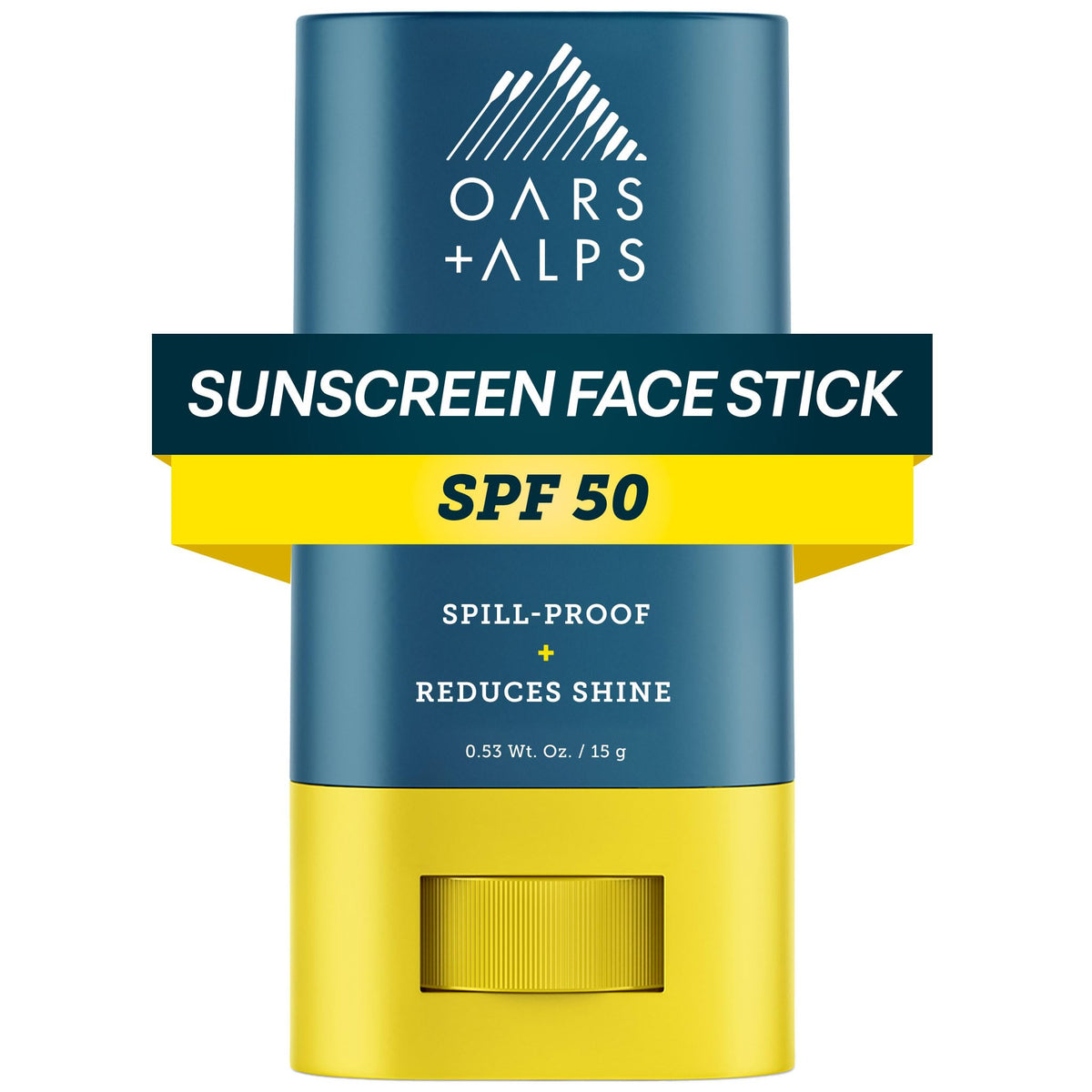 White Smoke Oars + Alps SPF 50 Matte Face Sunscreen Stick, Derm Tested, 1pk, .53oz